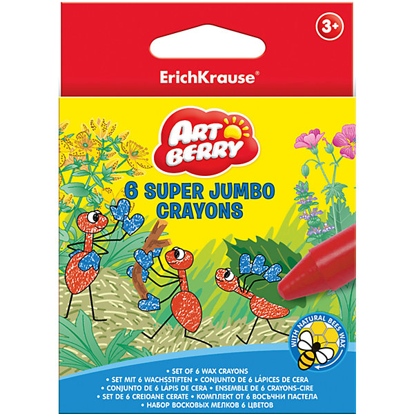 Восковые мелки 6 цв., Super Jumbo Восковые мелки 6 цв., Super JumboМасляные и восковые мелки<br>Рисовать восковыми мелками - весело и легко! Восковые мелки Super Jumbo разработаны специально для детей, осваивающих рисование. В наборе - 6 мелков разных цветов, здесь собраны основные оттенки, необходимые маленьким художникам. Рисование помогает детям развивать усидчивость, воображение, образное восприятие мира, а также мелкую моторику рук. <br>Мелки сделаны из безопасных для детей материалов, они производятся с применением натурального пчелиного воска. Ими можно рисовать на картоне, бумаге, даже на стекле и керамике! Удобная форма помогает крепко держать их даже маленькой рукой. Картонная упаковка поможет хранить мелки и не терять их. Мелки не ломаются, не пачкают руки и не имеют запаха. Каждый мелок обернут специальной бумагой.<br><br>Дополнительная информация:<br><br>комплектация: 6 шт;<br>удобная упаковка;<br>размер: 1,5 ? 12,5 ? 8,7 см;<br>яркие цвета;<br>безопасные материалы;<br>удобная форма.<br><br>Восковые мелки 6 цв., Super Jumbo можно купить в нашем магазине.<br><br>Ширина мм: 87<br>Глубина мм: 15<br>Высота мм: 125<br>Вес г: 118<br>Возраст от месяцев: 36<br>Возраст до месяцев: 204<br>Пол: Унисекс<br>Возраст: Детский<br>SKU: 4682081