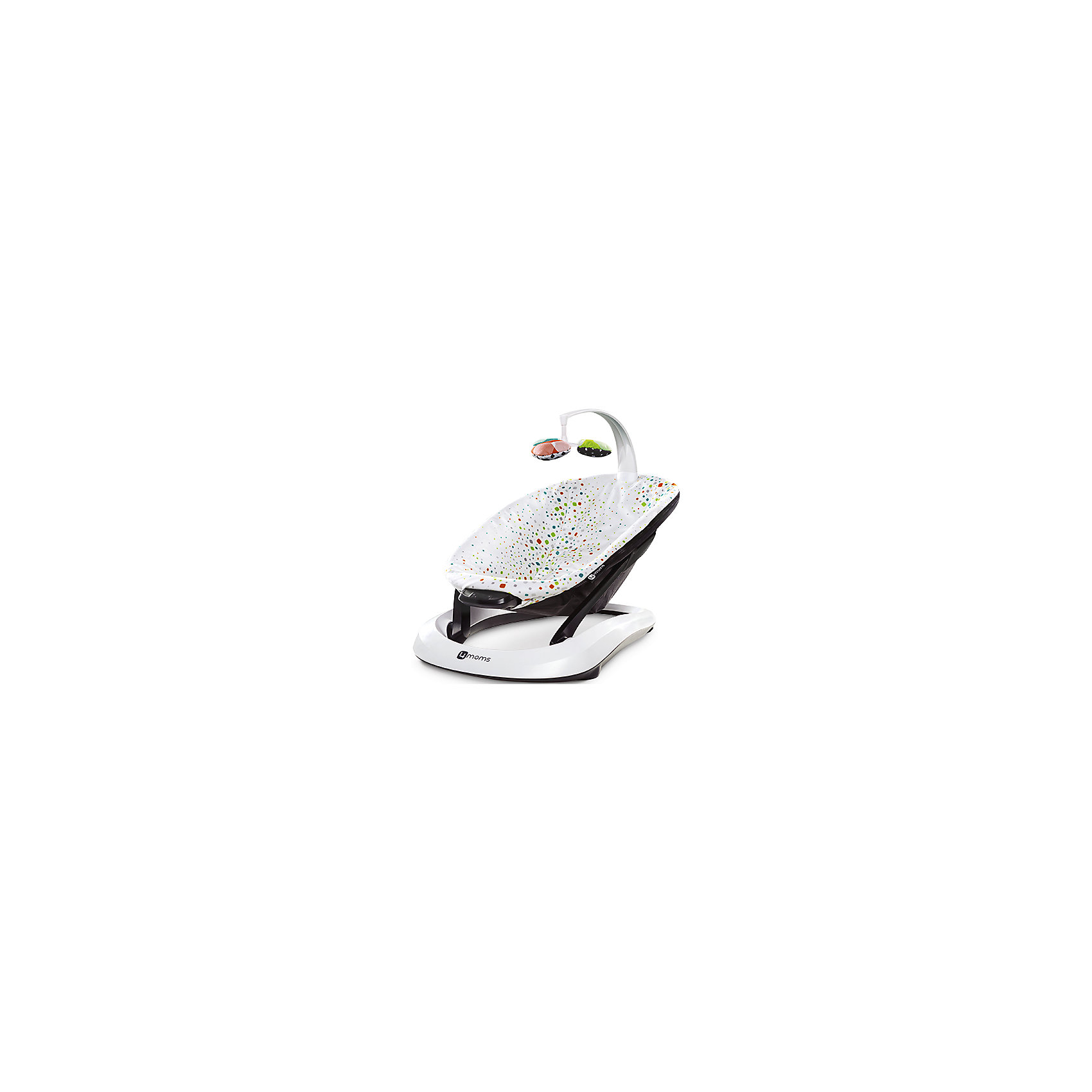 Шезлонг BOUNCEROO, 4Moms, мультиплюш Шезлонг BOUNCEROO, 4Moms, мультиплюшИдеи подарков<br>Шезлонг BOUNCEROO - прекрасный вариант для родителей и их малышей! Три режима вибрации помогут успокоить кроху, удобное сиденье эргономичной формы обеспечить комфорт и уют, а страховочные ремни гарантируют безопасность даже самым непоседливым и активным малышам. <br><br>Дополнительная информация:<br><br>- Материал: пластик, металл, текстиль.<br>- Размер: 62х42х55 см. <br>- Максимальный вес ребенка: 12 кг.<br>- 3 режима вибрации (пчелка, волна и сердцебиение).<br>- 3 настройки интенсивности вибрации.<br>- Легкая и компактная модель. <br>- Трехточечные ремни безопасности.<br>- Элемент питания: 3 АА батарейки (не входят в комплект).<br>- Съемный чехол (возможна деликатная стирка).<br><br>Шезлонг BOUNCEROO, 4Moms, (Фомамс), мульти плюш, можно купить в нашем магазине.<br><br>Ширина мм: 470<br>Глубина мм: 730<br>Высота мм: 180<br>Вес г: 3000<br>Возраст от месяцев: 0<br>Возраст до месяцев: 24<br>Пол: Унисекс<br>Возраст: Детский<br>SKU: 4697868