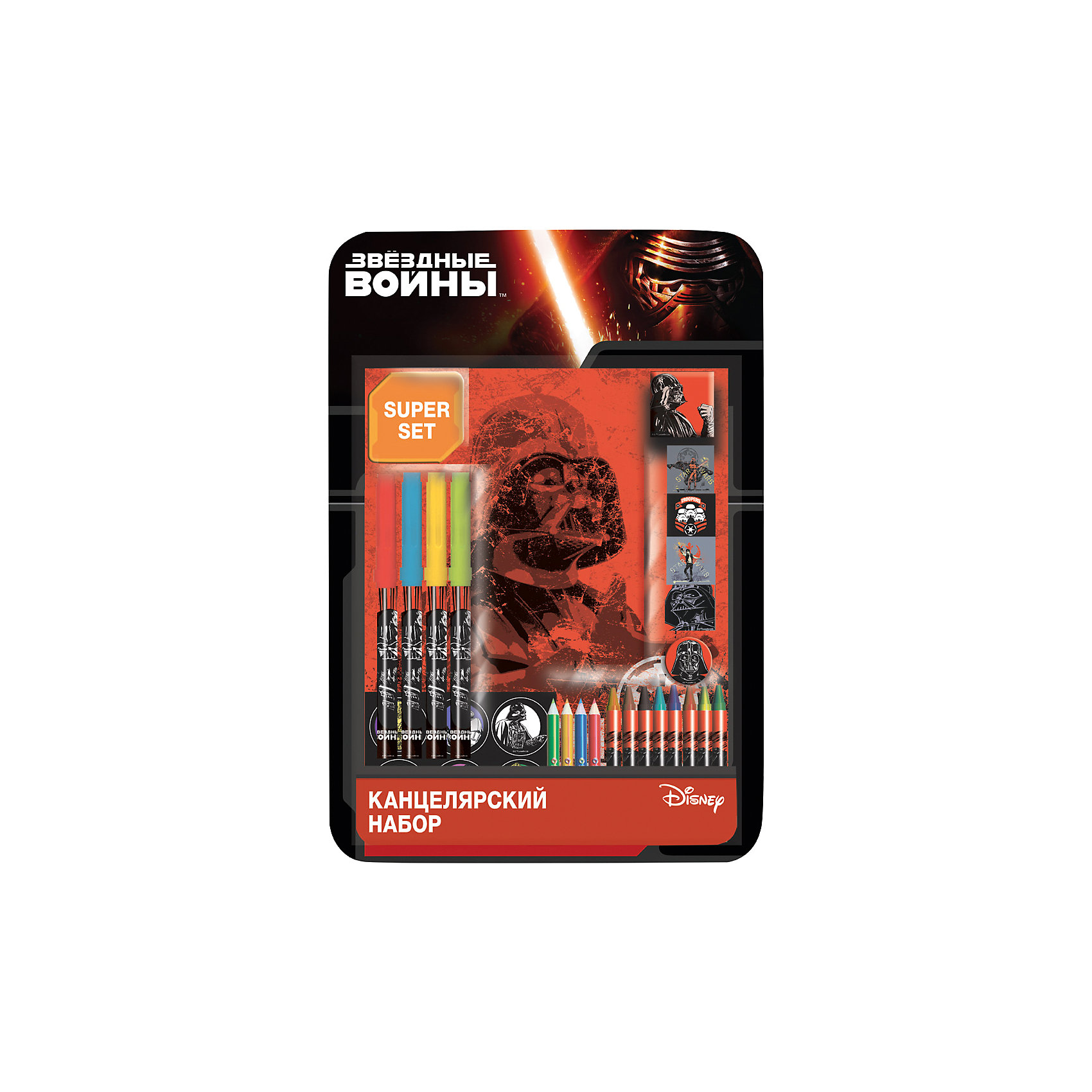 Подарочный набор в 3D блистере Lucasfilm, Star Wars Подарочный набор в 3D блистере Lucasfilm, Star WarsЗвездные войны<br>Подарочный набор для творчества Lucasfilm Star Wars. <br><br>Дополнительнеая информация:<br><br>Состав набора: 4 фломастера, 4 штампа, штемпельная подушка, точилка, 4 цвет. карандаша, 8 мелков, 2 листа наклеек.<br><br>Подарочный набор в 3D блистере Lucasfilm, Star Wars можно купить в нашем магазине.<br><br>Ширина мм: 345<br>Глубина мм: 20<br>Высота мм: 235<br>Вес г: 296<br>Возраст от месяцев: 48<br>Возраст до месяцев: 96<br>Пол: Мужской<br>Возраст: Детский<br>SKU: 4700009
