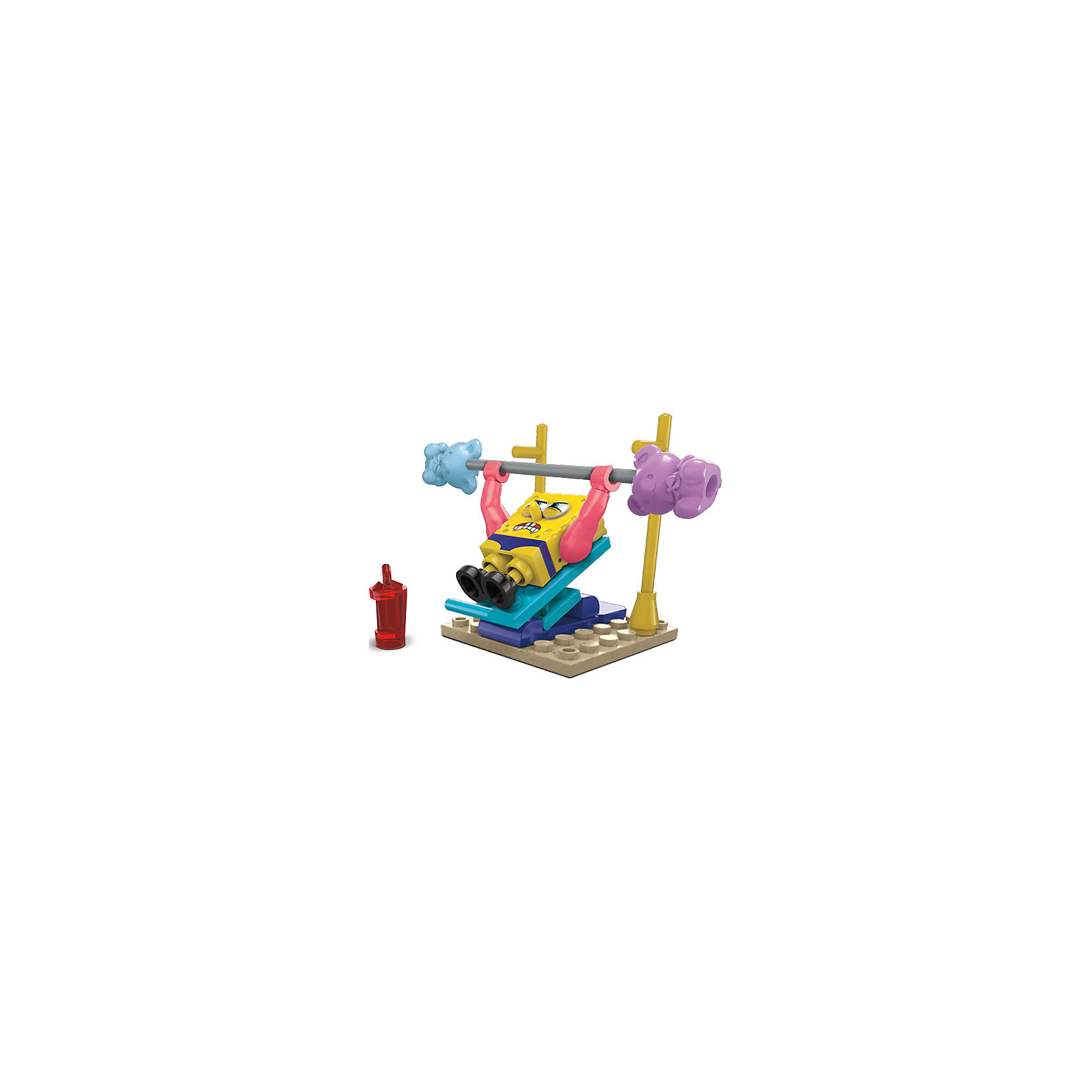 Игровой набор Губка Боб MEGA BLOKS Игровой набор Губка Боб MEGA BLOKSПластмассовые конструкторы<br>Игровой набор Губка Боб MEGA BLOKS (МЕГА БЛОКС) – это увлекательный мини-набор с фигуркой и маленькой конструкцией с подвижными элементами.<br>Настало время твоим любимым героям Бикини Боттом немного пошалить! Все на Пляже мидий будут завидовать Губке Бобу Квадратные штаны, после того, как он накачает мышцы в сумасшедшем спортзале и станет Мускул Бобом Могучие штаны. Собери набор, нажимай на скамейку и Губка Боб будет поднимать штангу со снарядами в виде плюшевых мишек. Также для спортивных занятий у Губки Боба есть один важный аксессуар - бутылка с водой.<br><br>Дополнительная информация:<br><br>- В наборе: одна мини-фигурка Губки Боба с бутылкой для воды, сборный тренажерный зал с подъемными гирями - плюшевыми медведями<br>- Количество деталей: 26<br>- Материал: прочный, безопасный пластик<br>- Размер упаковки: 4,5 x 10 x 12 см.<br>- Вес: 59 гр.<br><br>Игровой набор Губка Боб MEGA BLOKS (МЕГА БЛОКС) можно купить в нашем интернет-магазине.<br><br>Ширина мм: 45<br>Глубина мм: 100<br>Высота мм: 120<br>Вес г: 59<br>Возраст от месяцев: 60<br>Возраст до месяцев: 120<br>Пол: Унисекс<br>Возраст: Детский<br>SKU: 4713563
