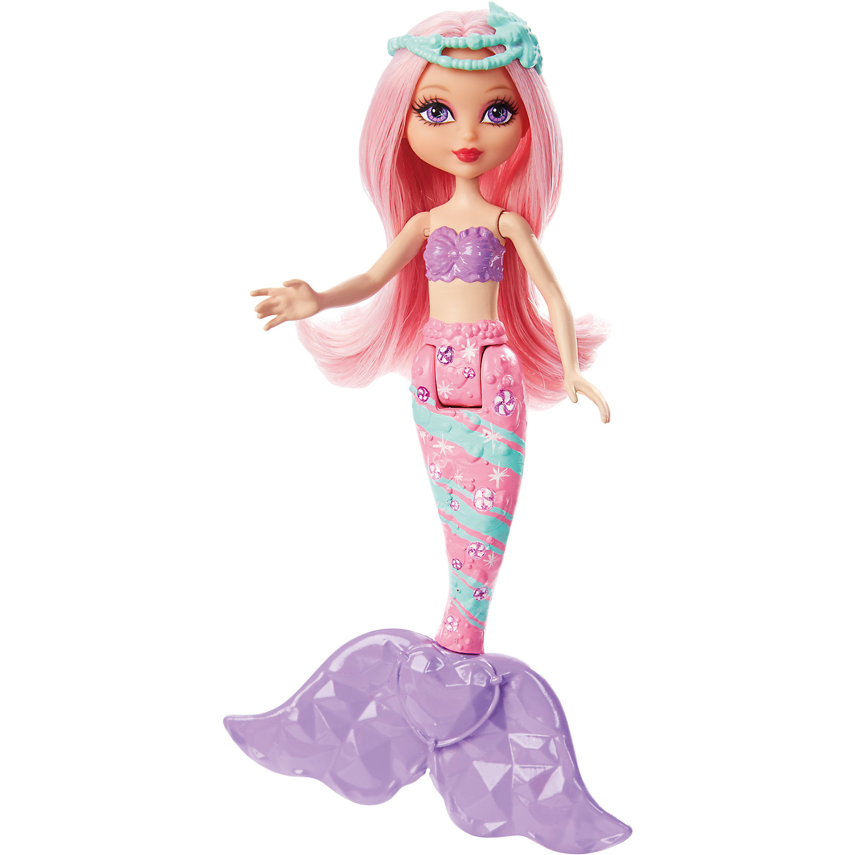 Маленькая русалочка Barbie Маленькая русалочка BarbieПопулярные игрушки<br>Маленькая русалочка Barbie – это очаровательная маленькая кукла с подвижным хвостом, руками и головой, прекрасный подарок для Вашей дочери.<br>Погружайся в мир подводных приключений с очаровательной русалочкой Barbie! Она создана специально для маленьких рук и богатого воображения! Кукла приковывает взгляды своим красивым разноцветным хвостиком. Хвост закреплен к туловищу русалки специальным зажимом, поэтому остается подвижным. У русалочки красивые длинные розовые волосы, которые можно расчесывать и заплетать в косички. Волосы украшены диадемой с морской звездой, а сама русалочка одета яркий не снимаемый топ. Гибкая талия делает движения более разнообразными. Голова и руки у куклы подвижны. Кукла изготовлена из сертифицированных и экологически чистых материалов. В коллекцию входят куклы родом из трех разных королевств, вдохновленных радугами, самоцветами или сладостями. Соберите их всех для невероятного веселья!<br><br>Дополнительная информация:<br><br>- Высота куклы: 15 см.<br>- Материал: пластик<br>- Размер упаковки: 4,5 x 12,5 x 21,5 см.<br>- Вес: 139 гр.<br><br>Маленькую русалочку Barbie можно купить в нашем интернет-магазине.<br><br>Ширина мм: 45<br>Глубина мм: 125<br>Высота мм: 215<br>Вес г: 139<br>Возраст от месяцев: 36<br>Возраст до месяцев: 84<br>Пол: Женский<br>Возраст: Детский<br>SKU: 4713579