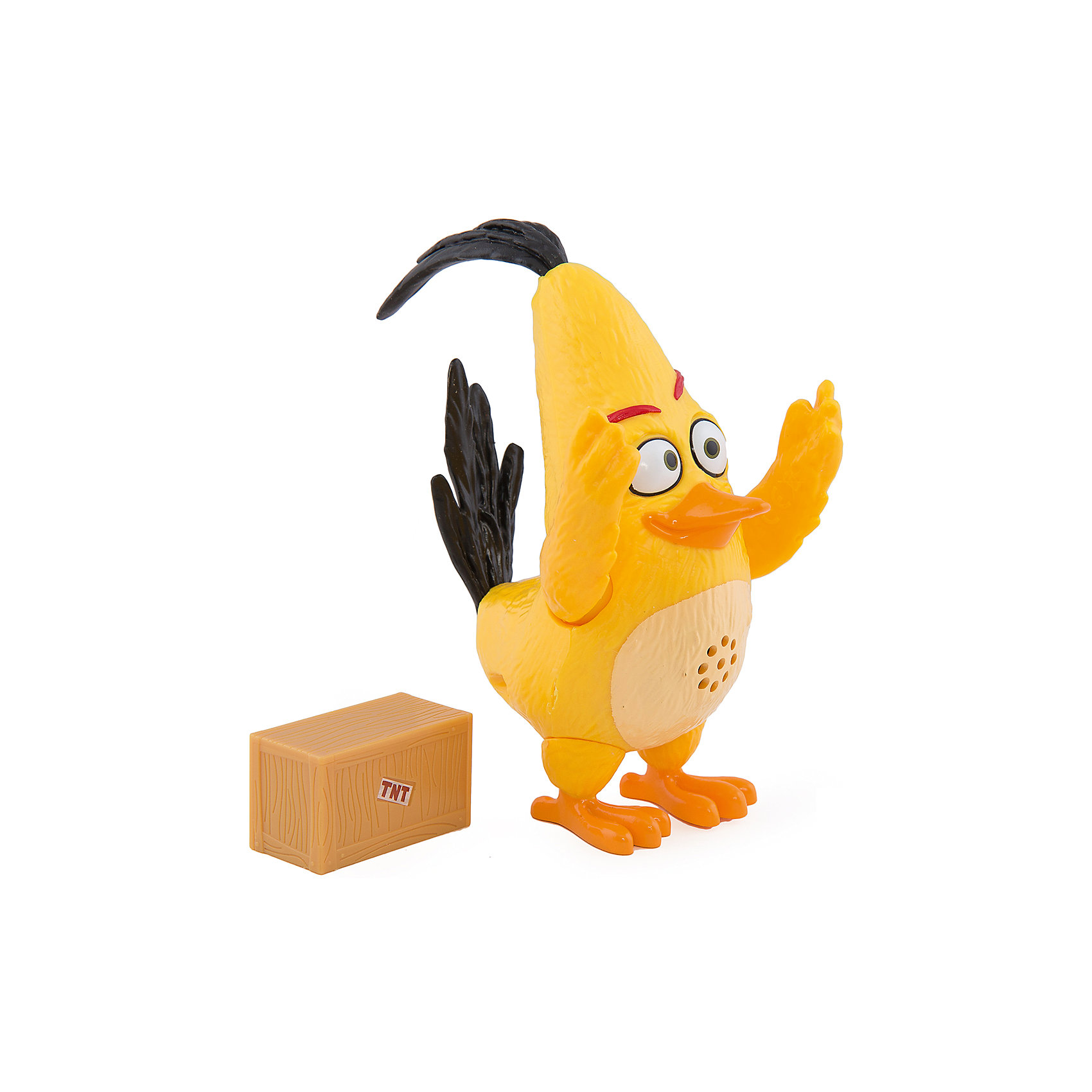 Интерактивная говорящая птица Чак, Angry Birds Интерактивная говорящая птица Чак, Angry BirdsИгрушки<br>Замечательная игрушка, созданная специально для поклонников серии компьютерных игр Angry Birds – подвижная фигурка со звуковыми эффектами от компании Spin Master, выполненная в виде главных героев Энгри Бёрдз. Такой подарок, несомненно, оценят не только дети, но и взрослые люди, особенно сейчас, в преддверии выхода полнометражного анимационного фильма про сердитых птичек и их врагов назойливых поросят – «Angry Birds в кино» (The Angry Birds Movie, 2016).<br><br>Фигурки изготовлены из пластика, ярко окрашены, внешний вид игрушек в точности повторяет их прототипов из виртуального мира. Фигурки имеют подвижные конечности и произносят звуки и фразы из мультфильма (на английском языке).<br><br><br>Интерактивную говорящую птицу Чак, Angry Birds можно купить в нашем магазине.<br><br>Ширина мм: 170<br>Глубина мм: 210<br>Высота мм: 110<br>Вес г: 404<br>Возраст от месяцев: 36<br>Возраст до месяцев: 192<br>Пол: Унисекс<br>Возраст: Детский<br>SKU: 4719972