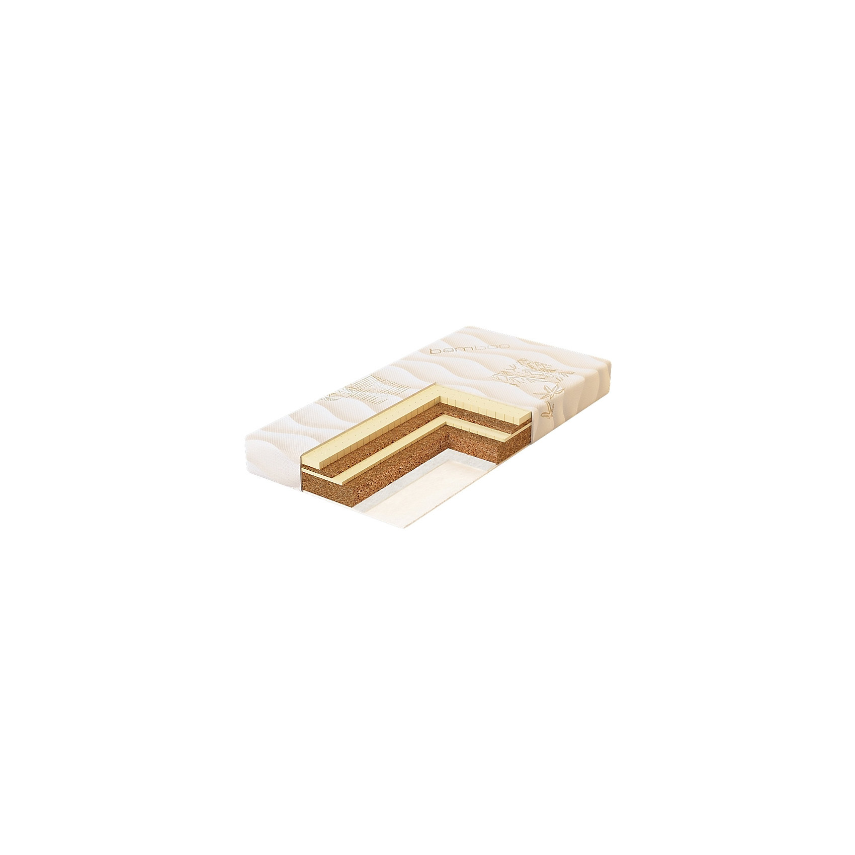 Матрас в кроватку BAMBOO NATURE, Plitex Матрас в кроватку BAMBOO NATURE, PlitexМатрасы<br>Этот детский матрасик разработан специально для малышей. Его можно использовать для детской кроватки. В основе - латексированная кокосовая койра, это экологичный, упругий, жесткий материал, обладает исключительными антиаллергическими и антибактериальными свойствами: не впитывает запахи и влагу, не гниет, отлично пропускает воздух и регулирует температуру, к тому же не деформируется, гарантирует правильное формирование позвоночника ребенка. Стороны имеют разную жесткость.<br>Чехол - приятный на ощупь, мягкий и нежный, из высококачественной, 100% натуральной бамбуковой ткани (Bamboo), простеганный на синтепоне, привлекает антибактериальными свойствами, моментальной гигроскопичностью и отличной теплорегуляцией. Также в составе - нетканый материал Airotek, экологически чистый гипоаллергенный наполнитель из смеси полиэфирных волокон (иглопробивной синтепон), нетоксичный и безвредный, с хорошей устойчивостью к механическим растяжениям и сваливанию. Долго удерживает тепло, хорошо восстанавливает первоначальную форму, пышный и мягкий, не впитывает воду и быстро сохнет.<br><br>Дополнительная информация:<br><br>материал: бамбук, кокос, Airotek;<br>жесткость: верхняя сторона-3, нижняя сторона-5<br>двусторонний, с различной жесткостью сторон;<br>беспружинный;<br>размер: 119х60х11 см.<br><br>Матрас в коляску BAMBOO NATURE от компании Plitex можно купить в нашем магазине.<br><br>Ширина мм: 1190<br>Глубина мм: 600<br>Высота мм: 110<br>Вес г: 8100<br>Возраст от месяцев: 0<br>Возраст до месяцев: 36<br>Пол: Унисекс<br>Возраст: Детский<br>SKU: 4720095