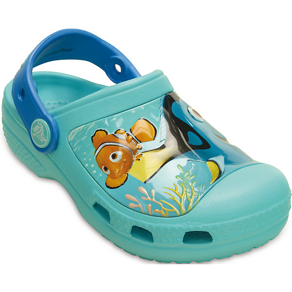 Сабо Kids’ Creative Crocs Finding Dory Clog CROCS Сабо Kids’ Creative Crocs Finding Dory Clog CROCSПляжная обувь<br>Характеристики товара:<br><br>• цвет: голубой<br>• материал: 100% полимер Croslite™<br>• литая модель<br>• вентиляционные отверстия<br>• бактериостатичный материал<br>• пяточный ремешок фиксирует стопу<br>• толстая устойчивая подошва<br>• с принтом<br>• анатомическая стелька с массажными точками стимулирует кровообращение<br>• страна бренда: США<br>• страна изготовитель: Китай<br><br>Для правильного развития ребенка крайне важно, чтобы обувь была удобной. Такие сабо обеспечивают детям необходимый комфорт, а анатомическая стелька с массажными линиями для стимуляции кровообращения позволяет ножкам дольше не уставать. Сабо легко надеваются и снимаются, отлично сидят на ноге. Материал, из которого они сделаны, не дает размножаться бактериям, поэтому такая обувь препятствует образованию неприятного запаха и появлению болезней стоп. <br>Обувь от американского бренда Crocs в данный момент завоевала широкую популярность во всем мире, и это не удивительно - ведь она невероятно удобна. Её носят врачи, спортсмены, звёзды шоу-бизнеса, люди, которым много времени приходится бывать на ногах - они понимают, как важна комфортная обувь. Продукция Crocs - это качественные товары, созданные с применением новейших технологий. Обувь отличается стильным дизайном и продуманной конструкцией. Изделие производится из качественных и проверенных материалов, которые безопасны для детей.<br><br>Сабо Kids’ Creative Crocs Finding Dory Clog от торговой марки Crocs можно купить в нашем интернет-магазине.<br><br>Ширина мм: 225<br>Глубина мм: 139<br>Высота мм: 112<br>Вес г: 290<br>Цвет: голубой<br>Возраст от месяцев: 24<br>Возраст до месяцев: 24<br>Пол: Унисекс<br>Возраст: Детский<br>Размер: 25/26,27/28,31/32,23/24,21/22,29/30<br>SKU: 4726001