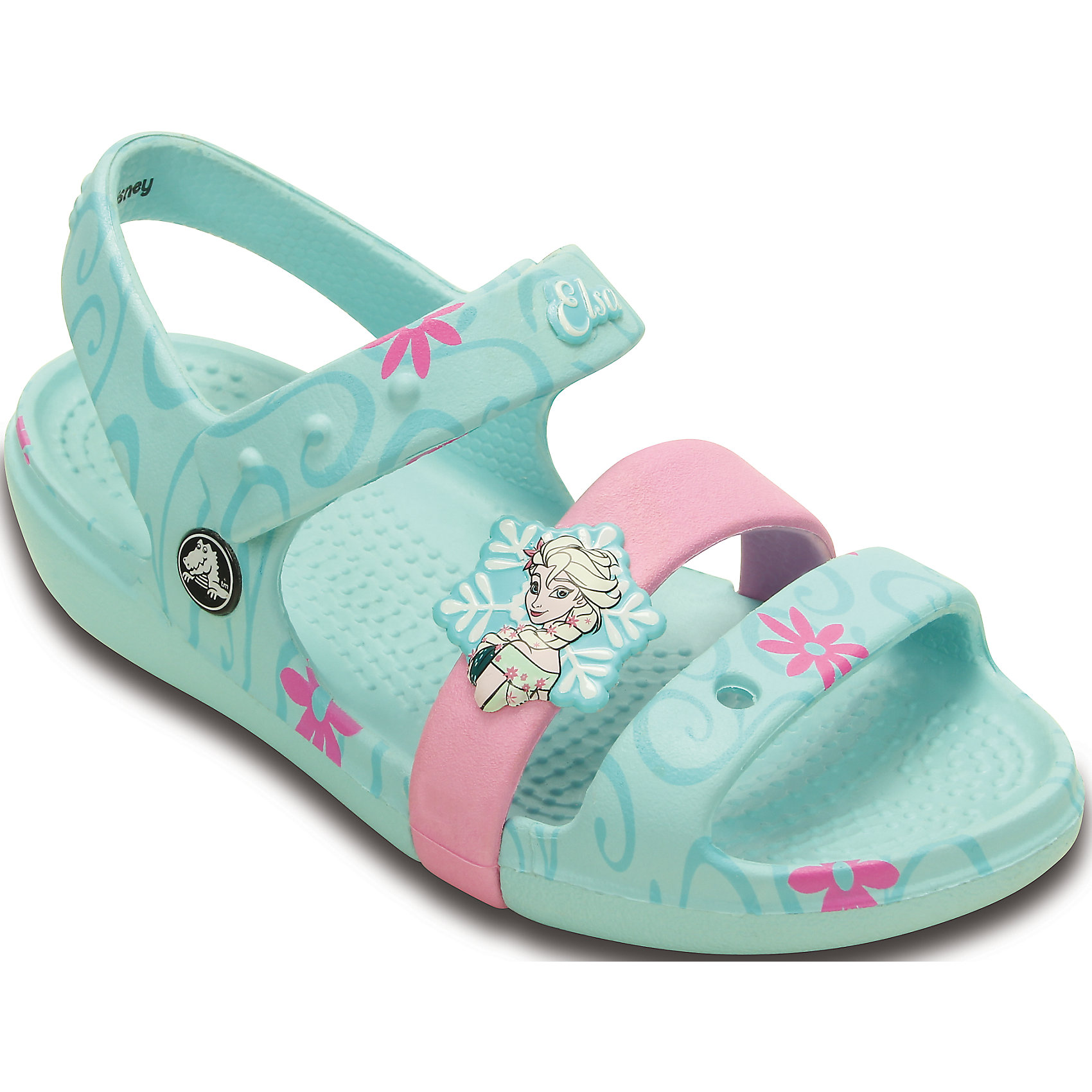 Босоножки Keeley Frozen Fever Sandal K для девочки Crocs Босоножки Keeley Frozen Fever Sandal K для девочки CrocsПляжная обувь<br>Характеристики товара:<br><br>• цвет: голубой<br>• материал: 100% полимер Croslite™<br>• бактериостатичный материал<br>• ремешок фиксирует стопу<br>• антискользящая устойчивая подошва<br>• липучка<br>• анатомическая стелька с массажными точками стимулирует кровообращение<br>• страна бренда: США<br>• страна изготовитель: Китай<br><br>Для правильного развития ребенка крайне важно, чтобы обувь была удобной. Такие сандалии обеспечивают детям необходимый комфорт, а анатомическая стелька с массажными линиями для стимуляции кровообращения позволяет ножкам дольше не уставать. Сандалии легко надеваются и снимаются, отлично сидят на ноге. Материал, из которого они сделаны, не дает размножаться бактериям, поэтому такая обувь препятствует образованию неприятного запаха и появлению болезней стоп. <br>Обувь от американского бренда Crocs в данный момент завоевала широкую популярность во всем мире, и это не удивительно - ведь она невероятно удобна. Её носят врачи, спортсмены, звёзды шоу-бизнеса, люди, которым много времени приходится бывать на ногах - они понимают, как важна комфортная обувь. Продукция Crocs - это качественные товары, созданные с применением новейших технологий. Обувь отличается стильным дизайном и продуманной конструкцией. Изделие производится из качественных и проверенных материалов, которые безопасны для детей.<br><br>Сандали Keeley Frozen Fever Sandal K для девочки от торговой марки Crocs можно купить в нашем интернет-магазине.<br><br>Ширина мм: 219<br>Глубина мм: 154<br>Высота мм: 121<br>Вес г: 343<br>Цвет: синий<br>Возраст от месяцев: 12<br>Возраст до месяцев: 15<br>Пол: Женский<br>Возраст: Детский<br>Размер: 21,30,22,23,24,25,26,27,28,29<br>SKU: 4728384