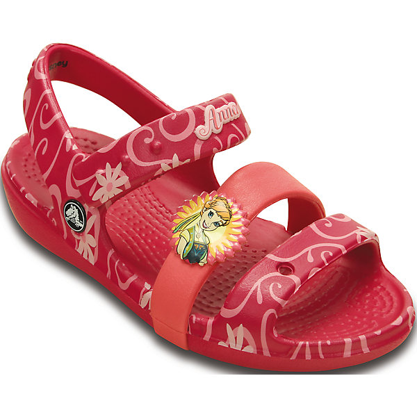 Босоножки Keeley Frozen Fever Sandal для девочки Crocs Босоножки Keeley Frozen Fever Sandal для девочки CrocsПляжная обувь<br>Характеристики товара:<br><br>• цвет: красный<br>• материал: 100% полимер Croslite™<br>• украшены полимерной аппликацией<br>• бактериостатичный материал<br>• ремешок фиксирует стопу<br>• антискользящая устойчивая подошва<br>• липучка<br>• анатомическая стелька с массажными точками стимулирует кровообращение<br>• страна бренда: США<br>• страна изготовитель: Китай<br><br>Для правильного развития ребенка крайне важно, чтобы обувь была удобной. Такие сандалии обеспечивают детям необходимый комфорт, а анатомическая стелька с массажными линиями для стимуляции кровообращения позволяет ножкам дольше не уставать. Сандалии легко надеваются и снимаются, отлично сидят на ноге. Материал, из которого они сделаны, не дает размножаться бактериям, поэтому такая обувь препятствует образованию неприятного запаха и появлению болезней стоп. <br>Обувь от американского бренда Crocs в данный момент завоевала широкую популярность во всем мире, и это не удивительно - ведь она невероятно удобна. Её носят врачи, спортсмены, звёзды шоу-бизнеса, люди, которым много времени приходится бывать на ногах - они понимают, как важна комфортная обувь. Продукция Crocs - это качественные товары, созданные с применением новейших технологий. Обувь отличается стильным дизайном и продуманной конструкцией. Изделие производится из качественных и проверенных материалов, которые безопасны для детей.<br><br>Сандалии для девочки от торговой марки Crocs можно купить в нашем интернет-магазине.<br><br>Ширина мм: 219<br>Глубина мм: 154<br>Высота мм: 121<br>Вес г: 343<br>Цвет: красный<br>Возраст от месяцев: 15<br>Возраст до месяцев: 18<br>Пол: Женский<br>Возраст: Детский<br>Размер: 22,27,26,25,24,23,21,30,29,28<br>SKU: 4728395