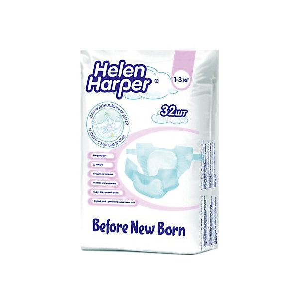 Подгузники для новорожденных и недоношенных Before Newborn 1-3 кг, 32 шт.