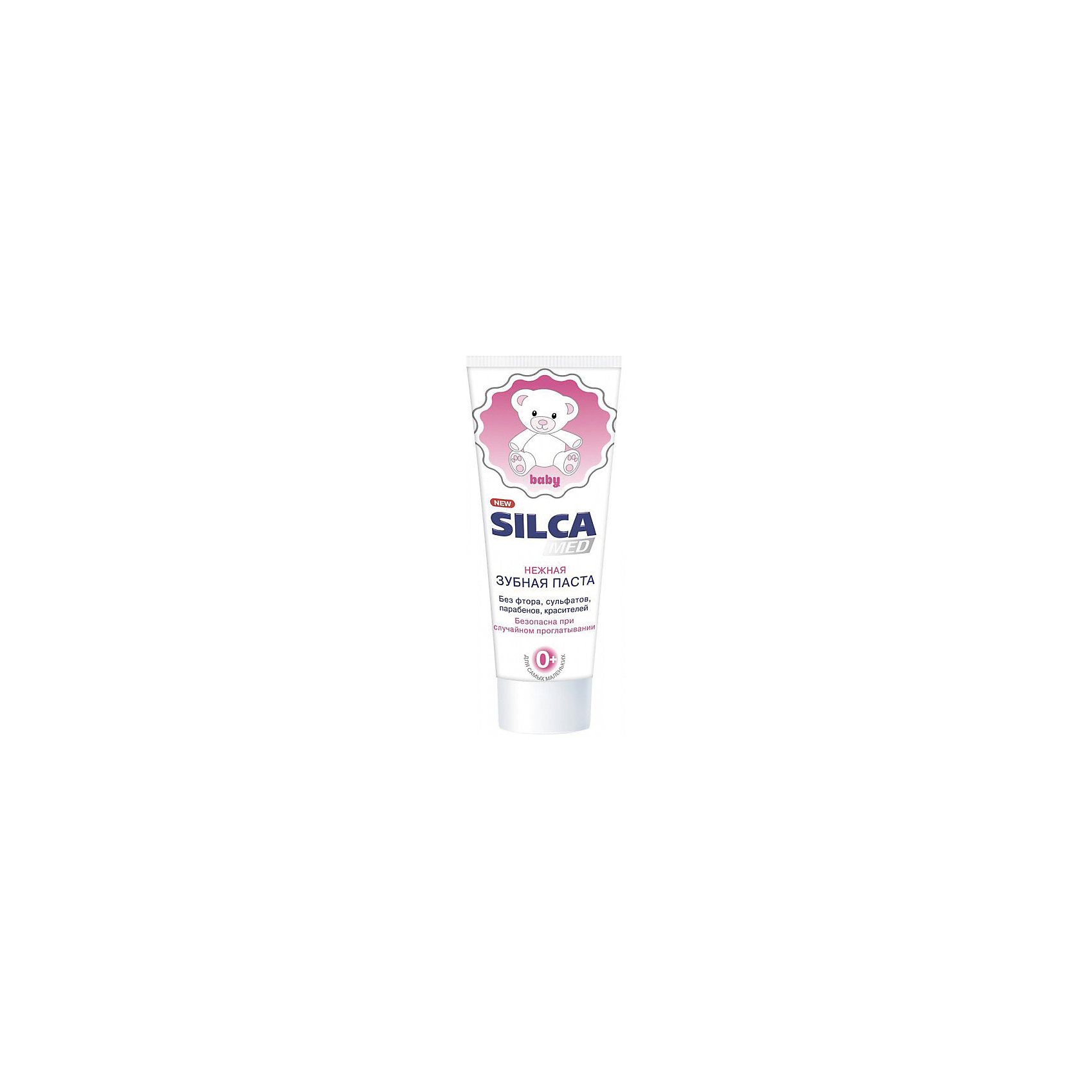 Зубная паста Baby 0+ с экстрактом ромашки и шалфея, Silca, 65 мл. Зубная паста Baby 0+ с экстрактом ромашки и шалфея, Silca, 65 мл.ЭКСТРАКТЫ РОМАШКИ И ШАЛФЕЯ<br>Для первых зубок. Для детей от 0 лет.<br>baby.png Нежная зубная паста для малышей <br><br> Специальная формула для первых зубов<br><br> Безопасна при случайном проглатывании<br><br> Без фтора, сульфатов, парабенов и красителей!<br><br>Крепкая эмаль и защита от кариеса!<br><br>Нежная зубная паста разработана специально для детей раннего возраста. Паста содержит компоненты натурального происхождения, являющиеся гипоаллергенными и щадящими по степени воздействия на полость рта малыша. Кальций формирует крепкую эмаль и защищает от кариеса, а экстрактыромашки и шалфея снимают зуд и раздражение при прорезывании зубов.<br><br>Безопасна при проглатывании.<br><br>НЕ содержит фтора, сульфатов, парабенов и красителей.<br><br>Не тестируется на животных.<br><br>Состав: Aqua, Glycerin, Hidrated Silica, Xylitol, Xanthan Gum, Calcium Lactate, Salvia Officinalis Essential Extract, Chamomilla Recutita Extract, PVP, Sodium Benzoate, Aroma. <br><br>Вкус и запах: легкий оттенок ванили.<br><br>Цвет: кремовый.<br><br>Ширина мм: 45<br>Глубина мм: 35<br>Высота мм: 125<br>Вес г: 230<br>Возраст от месяцев: -2147483648<br>Возраст до месяцев: 2147483647<br>Пол: Унисекс<br>Возраст: Детский<br>SKU: 4729853