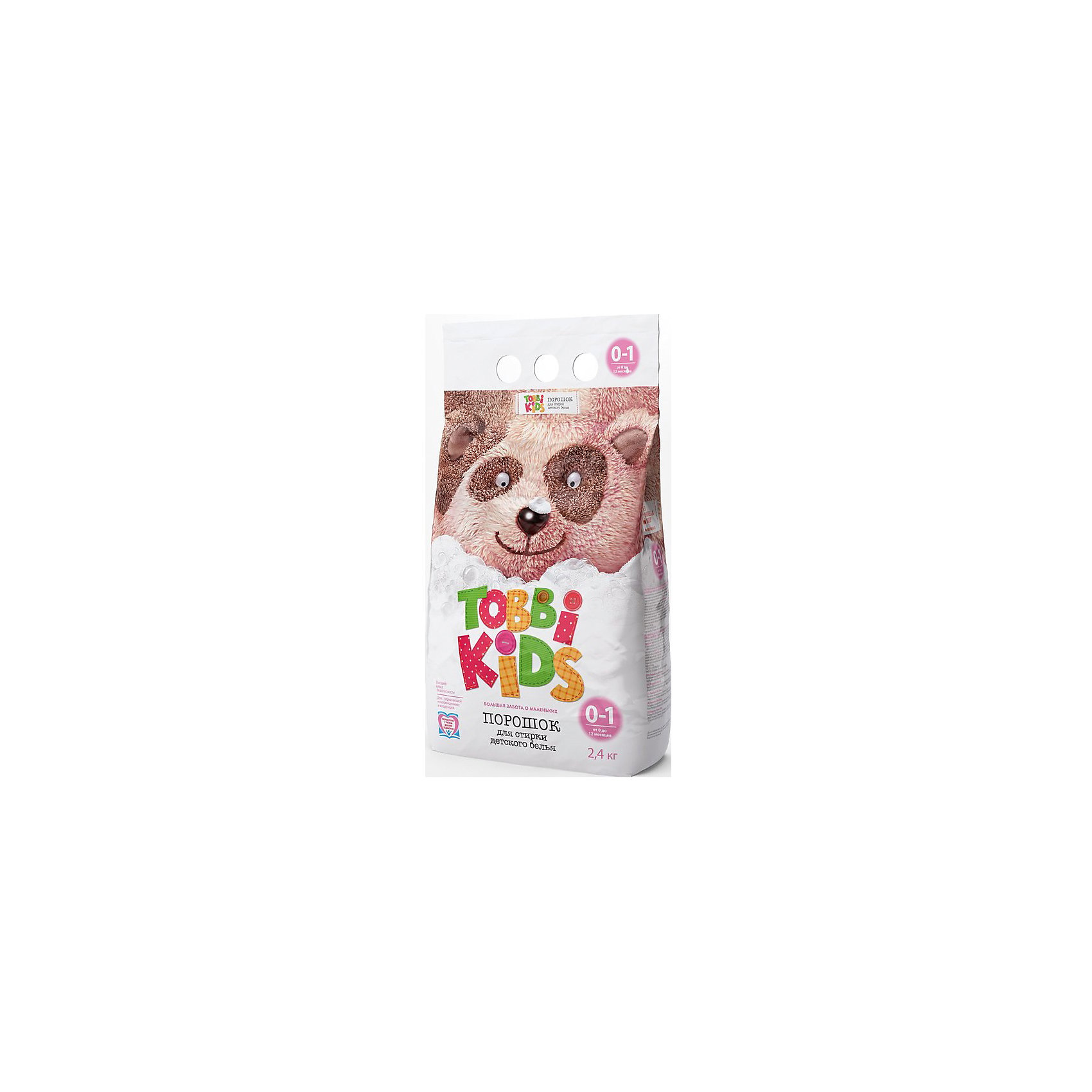 Стиральный порошок 0-12 мес., Tobbi Kids, 2400гр. Стиральный порошок 0-12 мес., Tobbi Kids, 2400гр.Бытовая химия<br>Бренд Tobbi Kids – серия инновационных стиральных порошков для стирки детских вещей – не имеет аналогов на рынке.<br>Уникальный дифференцированный подход: продукт разработан с учетом особенностей развития кожи детей и характера загрязнений вещей в разном возрасте.<br>Состав учитывает уровень pH кожи ребенка (в разном возрасте этот показатель меняется и становится таким, как у взрослого человека, к 7 годам).<br>Продукт разработан ведущими научными сотрудниками РАН под контролем врачей педиатров. Протестирован независимой лабораторией России «Бытхим-2».<br>Основа – натуральное мыло.<br>100% биоразлагаем. Гипоаллергенен.<br><br>Бренд представлен порошками для детей в возрасте от 0 до 12 месяцев, от 1 до 3 лет и от 3 до 7 лет.<br>Tobbi Kids от 0 до 1 года разработан специально для новорожденных с учетом pH уровня кожи младенцев, не содержит агрессивных элементов, отдушек и энзимов, способных вызвать аллергические реакции. Основа порошка – натуральное мыло. Бесфосфатный, гипоаллергенный, биоразлагаемый.<br><br>Ширина мм: 600<br>Глубина мм: 500<br>Высота мм: 500<br>Вес г: 2400<br>Возраст от месяцев: 0<br>Возраст до месяцев: 12<br>Пол: Унисекс<br>Возраст: Детский<br>SKU: 4729858