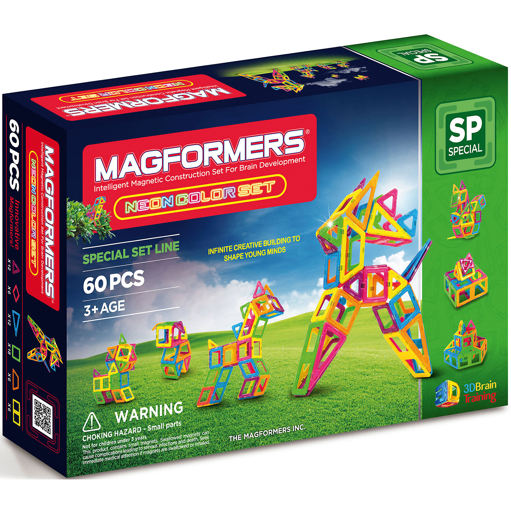Магнитный конструктор Neon color set 60, MAGFORMERS Магнитный конструктор Neon color set 60, MAGFORMERSМагнитные конструкторы<br>Яркий цвет нового примечательного конструктора от Magformers привлечет внимание любого малыша! <br>Пластиковые элементы в количестве 60 штук могут использоваться совместно с деталями из аналогичного набора. Магформерс Неон Колор Сет 60 особенный и запоминающийся. <br>Он станет игрушкой номер один в коллекции вашего ребенка. <br><br>Дополнительная информация:<br><br>- Количество деталей: 60 шт. <br>- 12 треугольников; <br>- 18 квадратов; <br>- 6 ромбов; <br>- 6 трапеций; <br>- 6 прямоугольников; <br>- 12 равнобедренных треугольников. <br>- Возраст: от 3 лет <br>- Материал: высококачественный пластик <br>- Размер упаковки: 40х30х10 см <br>- Вес в упаковке: 0.91 кг <br><br>Купить магнитный конструктор Neon color set 60 MAGFORMERS можно в нашем магазине.<br><br>Ширина мм: 390<br>Глубина мм: 260<br>Высота мм: 85<br>Вес г: 1250<br>Возраст от месяцев: 36<br>Возраст до месяцев: 192<br>Пол: Унисекс<br>Возраст: Детский<br>SKU: 4730847