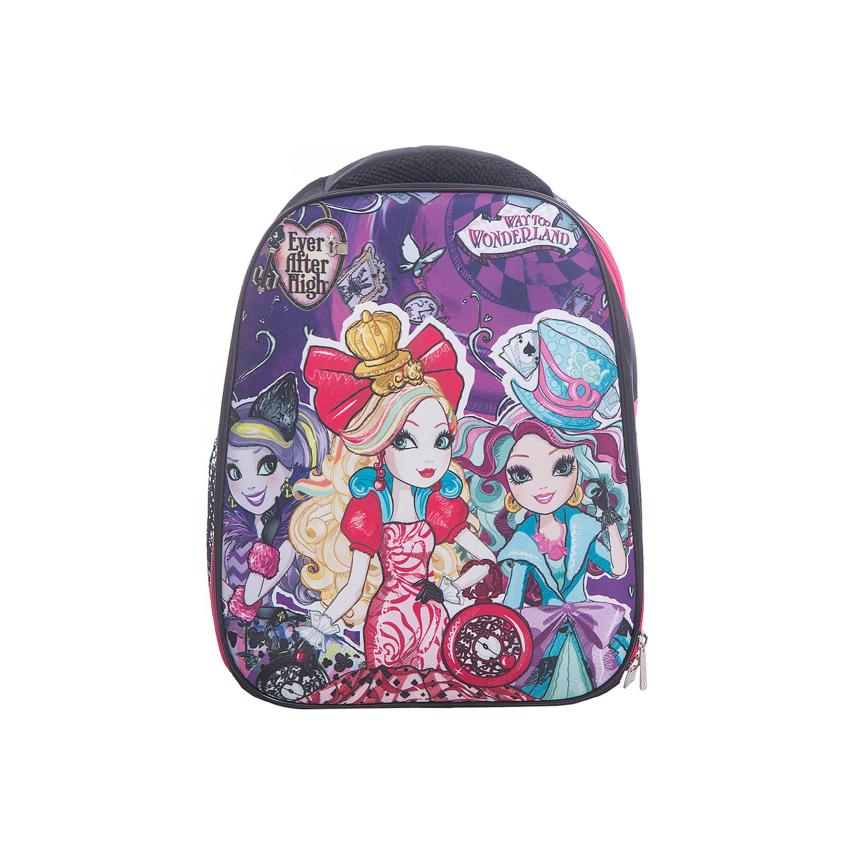 Школьный рюкзак, Ever After High Школьный рюкзак, Ever After HighEver after High<br>Рюкзак Ever After High с изображением любимых героев мультфильма идеально подходит для похода девочки в школу. Он очень стильно выглядит и может вместить в себя всё необходимое для занятий. Главное - у него жесткая ортопедическая спинка, позволяющая формировать у ребенка правильную осанку.<br>В рюкзаке - одно большое отделение, также есть два удобных боковых кармана. Изделие дополнено светоотражающими элементами для повышения безопасности ребенка. На рюкзаке - удобные широкие лямки, петля, ручка для переноса. Застегивается на молнию. Изделие произведено из качественных и безопасных для ребенка материалов.<br><br>Дополнительная информация:<br><br>цвет: разноцветный;<br>материал: нейлон, полиэстер;<br>вес: 750 г;<br>широкие лямки;<br>жесткая ортопедическая спинка;<br>боковые карманы.<br><br>Школьный рюкзак Ever After High, можно купить в нашем магазине.<br><br>Ширина мм: 170<br>Глубина мм: 315<br>Высота мм: 380<br>Вес г: 75<br>Возраст от месяцев: 72<br>Возраст до месяцев: 144<br>Пол: Женский<br>Возраст: Детский<br>SKU: 4743943