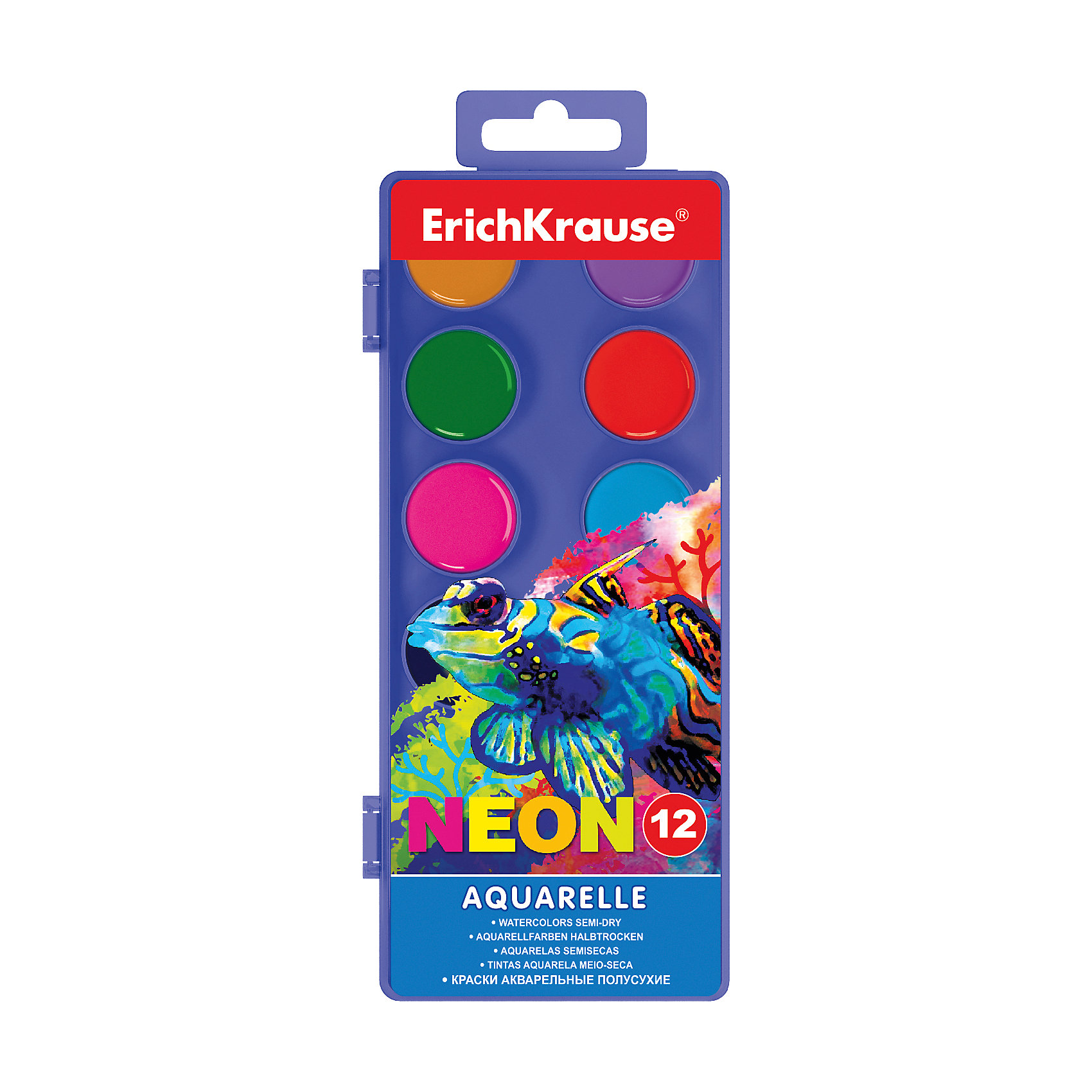 Акварельные краски Neon, 12 цв., Erich Krause Акварельные краски Neon, 12 цв., Erich KrauseРисование и лепка<br>Акварельные краски Neon, 12 цв., Erich Krause (Эрих Краузе) - качественный набор для детского творчества идеален для вашего юного художника.<br>Акварельные краски Neon от немецкой компании Erich Krause (Эрих Краузе) отлично подойдут как для школьных занятий, так и для детского творчества в свободное время. В наборе 12 неоновых акварельных красок без кисточки, упакованных в удобный пластиковый бокс. Краски имеют яркие насыщенные цвета, легко смешиваются между собой, равномерно ложатся на бумагу. Легко смываются с рук водой. Рисование развивает у детей наглядно-образное мышление, воображение, мелкая моторика рук, творческие и художественные способности.<br><br>Дополнительная информация:<br><br>- Количество цветов: 12<br>- Цвета: белый, зеленый, коричневый, синий, черный, ярко-желтый, ярко-розовый, ярко-оранжевый, ярко-красный, ярко-зеленый, ярко-голубой, ярко-сиреневый<br>- Размер упаковки: 20 ? 9 ? 1,5 см.<br><br>Акварельные краски Neon, 12 цв., Erich Krause (Эрих Краузе) можно купить в нашем интернет-магазине.<br><br>Ширина мм: 79<br>Глубина мм: 13<br>Высота мм: 205<br>Вес г: 90<br>Возраст от месяцев: 36<br>Возраст до месяцев: 204<br>Пол: Унисекс<br>Возраст: Детский<br>SKU: 4744504