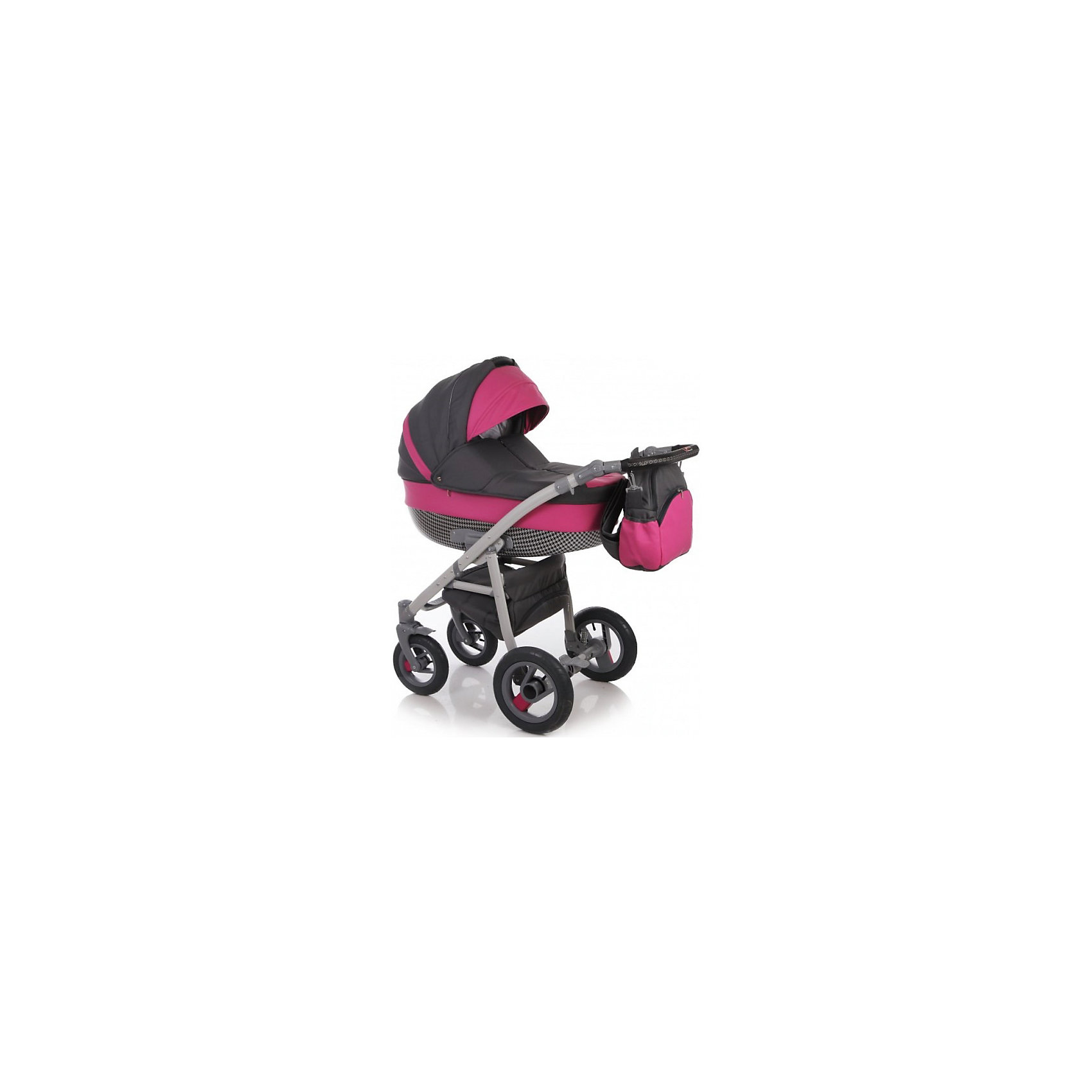 Коляска 2 в 1 Ifratti SPORT, т.фуксия/т.серый Коляска 2 в 1 Ifratti SPORT, т.фуксия/т.серыйКоляски 2 в 1<br>Ifratti Sport - это новая, исключительно практичная, манёвренная и лёгкая в управлении коляска на алюминиевой раме и с возможностью установки автомобильного кресла. Оригинальный вариант сочетания теснённой кожи с тканью лён– обратит на себя внимание даже самого предвзятого покупателя. Конструкция рамы имеет мягкую подвеску передней и задней оси, удобную, регулируемую по высоте ручку, с обшивкой из эко кожи, а так же – большую, металлическую вместительная корзину-сетку для покупок. Капоры люльки и прогулочного блока, оснащены тихой системой регулировки, имеют складной, солнцезащитный козырёк, отстёгиваемый сегмент обивки, под которым находится большое вентиляционное окно с москитной сеткой, что особенно важно в жаркие летние дни.Оба модуля коляски, устанавливаются на раме поочерёдно, в двух направлениях – лицом, либо спиной по направлению движения. <br><br>Особенности:<br>- Просторная пластиковая люлька 42/85 см) с регулируемым подголовником; <br>- Люлька устанавливается в 2х направлениях лицом к маме, лицом к дороге; - Простая и удобная система крепления на раму;<br>- Съемная подкладка из 100% хлопка, с возможностью стирки;<br>- Капюшон складной, съемный с вентиляционным окошком;<br>- Опускающийся козырёк для защиты от непогоды;<br>- Бесшумная система складывания капора;<br>- Кожаная ручка, для использования люльки в качестве переноски;<br>- Размер спального места ДхШхВ: 82 см х 39 см х 23см.Прогулочный блок для детей от 6 месяцев до 3-х лет;<br>- Удобное, широкое посадочное место;<br>- Полная регулировка спинки до положения лёжа;<br>- Регулировка подножки по высоте;<br>- Пятиточечные ремни безопасности;<br>- Съёмный передний поручень с разделительной перемычкой между ножек;<br>- Регулировка ручки по высоте;<br>- Надежный центральный тормоз.<br>- Установка прогулочного блока возможна в двух направлениях;<br>- Надувные съёмные колеса на подшипниках; <br>- Передние поворотные на 360° колеса с механизмом блокировки( Диаметр колес: задние 29 см, передние 24см.).<br><br>Комплектация: <br>- Люлька;<br>- Прогулочный блок с капором; <br>- Рама; <br>- Сумка для мамы; <br>- Москитная сетка и дождевик.<br>- Размеры коляски: 90 х 59 х 110 см.<br>- Размер упаковки: 92х56х53 см.<br>- Вес в упаковке: 24 кг.<br><br>Ширина мм: 920<br>Глубина мм: 560<br>Высота мм: 530<br>Вес г: 24000<br>Возраст от месяцев: 0<br>Возраст до месяцев: 36<br>Пол: Унисекс<br>Возраст: Детский<br>SKU: 4746140