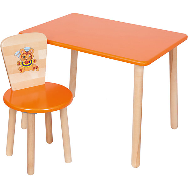 Набор: стол и стул, Русэкомебель, оранжевый