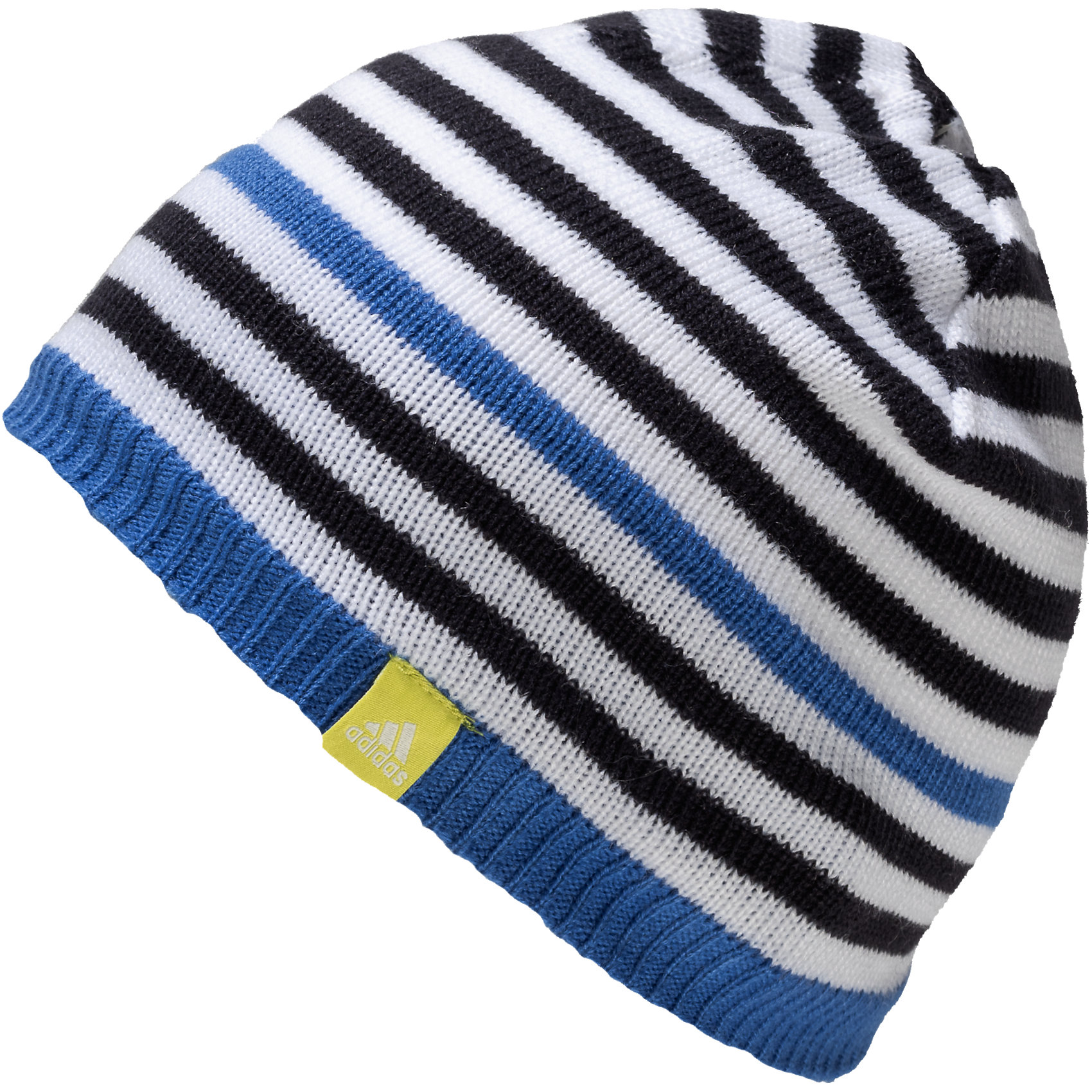 Шапка adidas Шапка adidasГоловные уборы<br>Шапка Аdidas (Адидас).<br><br>Характеристики:<br><br>• Цвет: синий, черный, белый.<br>• Состав: 100% полиэстер.<br>• Материал: вязаный трикотаж.<br>• Сезон: осень-зима.<br><br>Шапка от известного бренда Adidas станет удачным дополнением к гардеробу вашего мальчика. Утепленная шапка на флисовой подкладке надежно защищает ребенка в осенне-зимний период, когда на улице холодно и дует ветер. Полосатый принт шапки выгодно выделяет шапку среди других моделей. Еще одна особенность - это технология climawarm™, которая особо важна при тренировках, поскольку позволяет уходить влаге, одновременно сохраняя тепло. В такой шапочке ваш ребенок будет чувствовать себя удобно и комфортно на занятиях спортом и просто на прогулке.<br>Пусть ваши дети занимаются спортом с комфортом!<br><br>Шапку Adidas (Адидас), можно купить в нашем интернет – магазине.<br><br>Ширина мм: 254<br>Глубина мм: 233<br>Высота мм: 25<br>Вес г: 51<br>Цвет: в полоску<br>Возраст от месяцев: 24<br>Возраст до месяцев: 72<br>Пол: Унисекс<br>Возраст: Детский<br>Размер: 48-50,52-54<br>SKU: 4756671