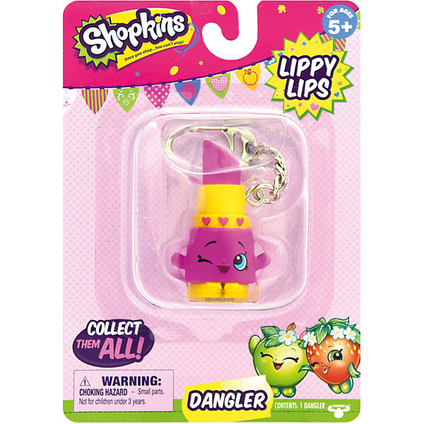 Брелок Lippy Lips, Shopkins Брелок Lippy Lips, ShopkinsИгрушечные продукты питания<br>Брелок Lippy Lips, Shopkins – этот яркий, модный брелок станет отличным подарком для вашей девочки.<br>Компания Shopkins специально для маленьких модниц выпустила невероятно красивые брелоки! Брелок-помада Lippy Lips ярко розового цвета с желтым ободком, украшен тремя розовыми сердечками. Она выполнена в виде фигурки с ручками. На лице хитро прищурен глаз. Стоит фигурка на желтых башмачках с красивыми бантиками. На такой брелок девочке будет приятно повесить свои ключи, также его можно просто повесить на рюкзак и он будет радовать ее своим видом. Брелок выполнен из безопасного для детей материала.<br><br>Дополнительная информация:<br><br>- Вид замка: карабин<br>- Материал: пластмасса, металл<br>- Размер упаковки: 10,8 ? 3,8 ? 15,2 см.<br><br>Брелок Lippy Lips, Shopkins можно купить в нашем интернет-магазине.<br><br>Ширина мм: 108<br>Глубина мм: 38<br>Высота мм: 153<br>Вес г: 50<br>Возраст от месяцев: 60<br>Возраст до месяцев: 192<br>Пол: Женский<br>Возраст: Детский<br>SKU: 4756894