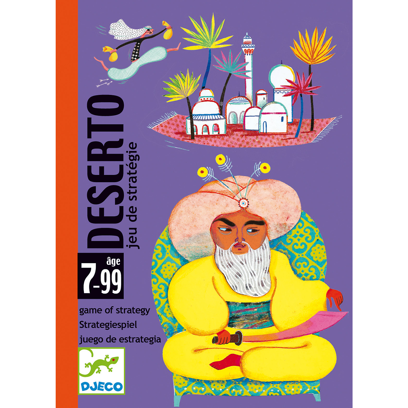 Карточная игра Десерто, DJECO Карточная игра Десерто, DJECOКарточные игры<br>Увлекательная настольная игра понравится как мальчикам, так и девочкам. Цель этой игры - следить за Халифой, чтобы отобрать у него сокровища. На каждой карточке вы найдете соответствующую тактическую задачу. Все изображения созданы современными французскими художниками.<br><br>Ширина мм: 120<br>Глубина мм: 90<br>Высота мм: 30<br>Вес г: 220<br>Возраст от месяцев: 36<br>Возраст до месяцев: 1188<br>Пол: Унисекс<br>Возраст: Детский<br>SKU: 4761437