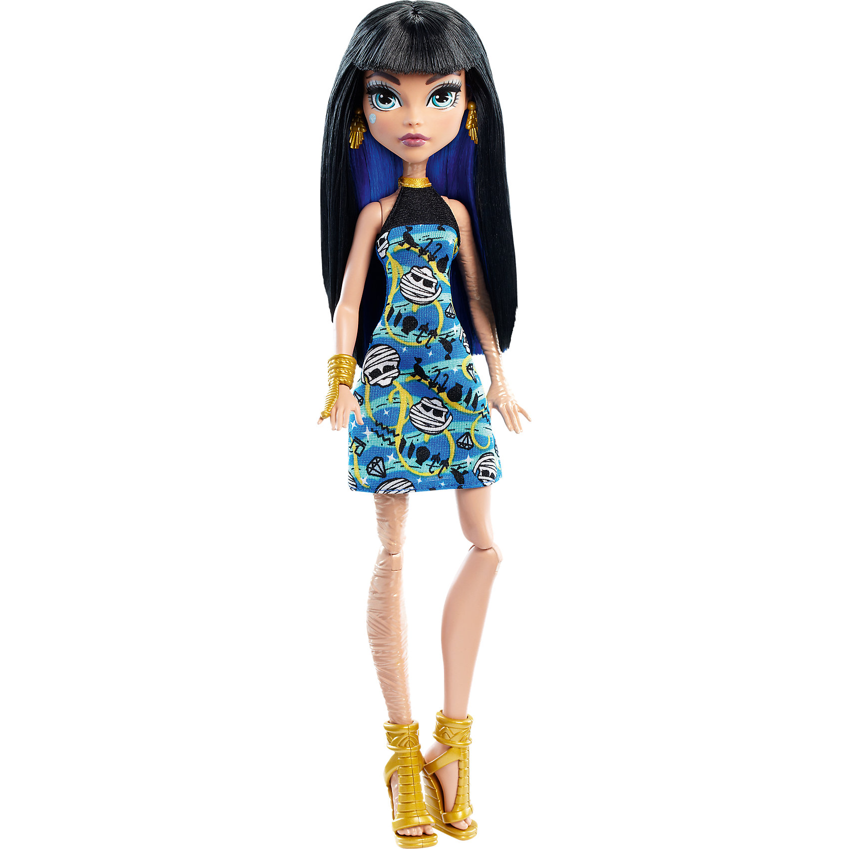 Кукла Клео Де Нил, Monster High Кукла Клео Де Нил, Monster HighПрекрасная кукла Клео Де Нил(Monster High) теперь в другом образе! Новая прорисовка лица и глаз делают куклу еще привлекательнее. Клео Де Нил одета в любимый наряд с черепами и аксессуарами настоящей египетской царицы. Руки и колени сгибаются, что позволит кукле принять нужную позу для интересной игры. Подарите ребенку эту изящную куклу!<br><br>Дополнительная информация:<br>Материал: пластик<br>Требуется подставка<br>Куклу Клео Де Нил можно приобрести в нашем интернет-магазине.<br><br>Ширина мм: 330<br>Глубина мм: 109<br>Высота мм: 60<br>Вес г: 4<br>Возраст от месяцев: 72<br>Возраст до месяцев: 144<br>Пол: Женский<br>Возраст: Детский<br>SKU: 4765353