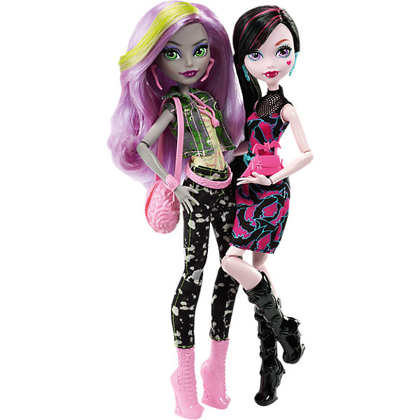 Набор из двух кукол: Дракулаура и Моника, Monster High Набор из двух кукол: Дракулаура и Моника, Monster HighБренды кукол<br><br><br>Ширина мм: 328<br>Глубина мм: 269<br>Высота мм: 71<br>Вес г: 410<br>Возраст от месяцев: 72<br>Возраст до месяцев: 120<br>Пол: Женский<br>Возраст: Детский<br>SKU: 4765375
