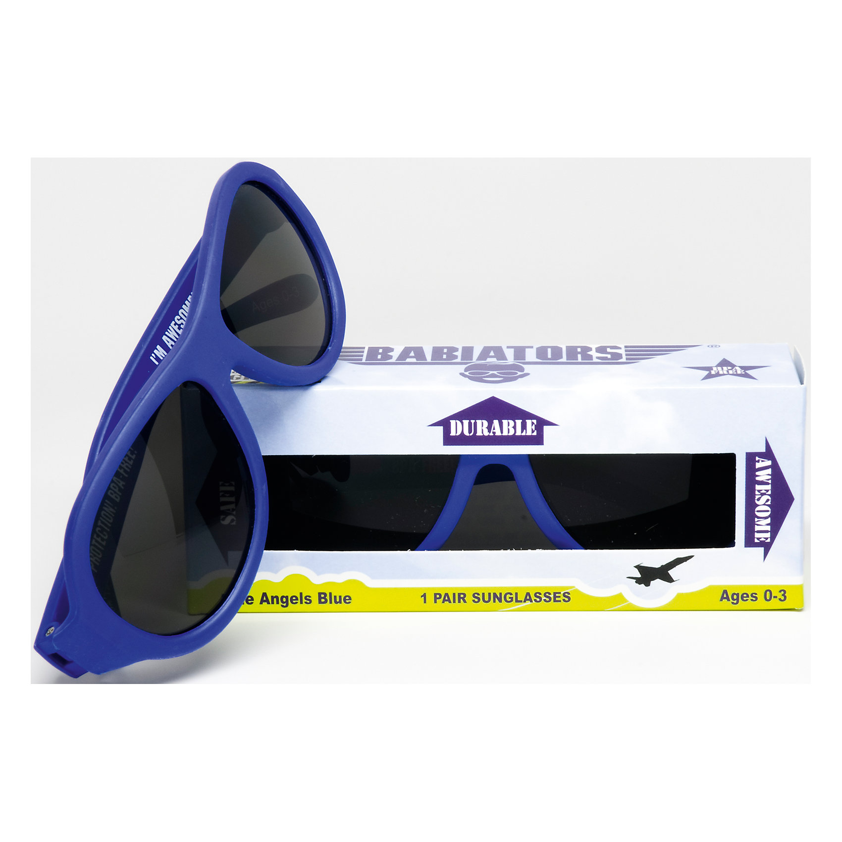 Солнцезащитные очки Babiators Original Солнцезащитные очки Babiators OriginalАксессуары<br>Защита глаз всегда в моде.<br>Вы делаете все возможное, чтобы ваши дети были здоровы и в безопасности. Шлемы для езды на велосипеде, солнцезащитный крем для прогулок на солнце. Но как насчёт влияния солнца на глазах вашего ребёнка? Правда в том, что сетчатка глаза у детей развивается вместе с самим ребёнком. Это означает, что глаза малышей не могут отфильтровать УФ-излучение. Добавьте к этому тот факт, что дети за год получают трёхкратную дозу солнечного воздействия на взрослого человека (доклад Vision Council Report 2013, США). Проблема понятна - детям нужна настоящая защита, чтобы глазка были в безопасности, а зрение сильным.<br>Каждая пара солнцезащитных очков Babiators для детей обеспечивает 100% защиту от UVA и UVB. Прочные линзы высшего качества не подведут в самых сложных переделках. Будьте уверены, что очки Babiators созданы безопасными, прочными и классными, так что вы и ваш маленький лётчик можете приступать к своим приключениям!<br><br>• Прочная, гибкая прорезиненная оправа;<br>• 100 % защита от UVA и UVB солнечных лучей;<br>• Ударопрочные линзы;<br>• Стильные: выбор многих голливудских звёзд.<br><br>Ширина мм: 170<br>Глубина мм: 157<br>Высота мм: 67<br>Вес г: 117<br>Возраст от месяцев: 36<br>Возраст до месяцев: 84<br>Пол: Унисекс<br>Возраст: Детский<br>SKU: 4766956