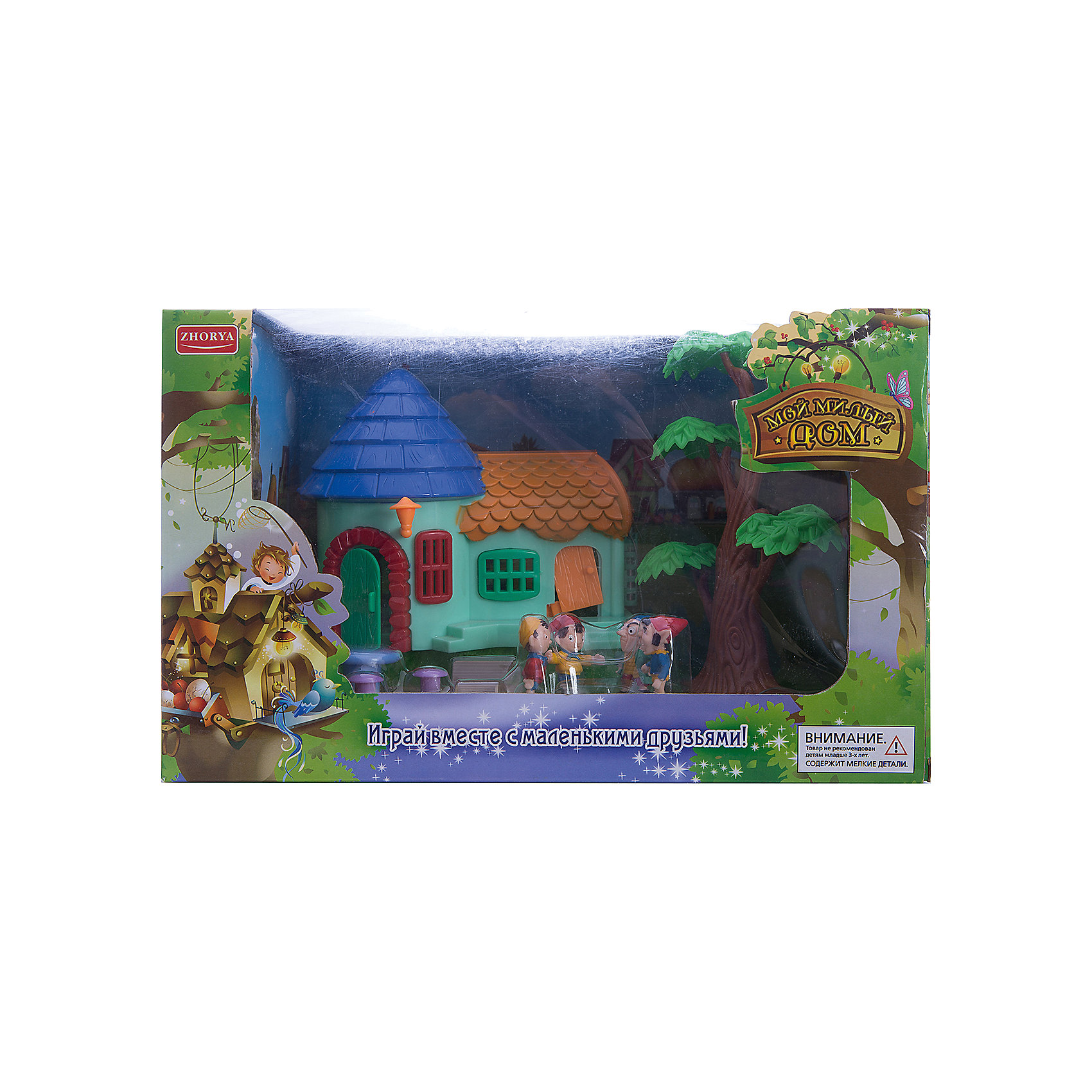 Игровой домик с фигурками гномиков, Zhorya Игровой домик с фигурками гномиков, ZhoryaИгрушечные домики и замки<br>Игровой домик с фигурками гномиков, Zhorya<br><br>Характеристики:<br>- Материал: пластик<br>- В комплект входит: домик, дерево, 4 фигурки гномиков<br>- Размер упаковки: 20 * 19 * 31 см.<br>Игровой волшебный дом с гномиками от китайского бренда игрушек для детей Zhorya (Джоя) станет отличным подарком для любителей сказок и сказочных персонажей. В наборе цветной симпатичный домик с черепичной заостренной крышей и открывающейся дверкой, с ним захочется играть снова и снова. Также есть и волшебное дерево, под которым любят отдыхать любимые персонажи гномики. Четыре забавных гномика будут счастливо жить в своем домике в лесу и принесут много радости детям. С этой игрушкой можно развить моторику рук, создать множество интересных историй, и развивать социальные навыки.<br>Игровой домик с фигурками гномиков, Zhorya (Джоя) можно купить в нашем интернет-магазине.<br>Подробнее:<br>• Для детей в возрасте: от 3 до 6 лет <br>• Номер товара: 4767348<br>Страна производитель: Китай<br><br>Ширина мм: 310<br>Глубина мм: 190<br>Высота мм: 200<br>Вес г: 694<br>Возраст от месяцев: 36<br>Возраст до месяцев: 96<br>Пол: Мужской<br>Возраст: Детский<br>SKU: 4767348