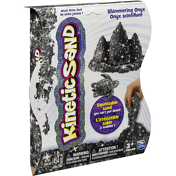 Песок для лепки Kinetic sand Драгоценные камни - оникс, 455гр Песок для лепки Kinetic sand Драгоценные камни - оникс, 455грКинетический песок<br>Новые наборы для творчества Kinetic sand — кинетический песок ярких цветов драгоценных камней: изумрудный, сапфировый, или аметист. Эффект мерцания достигается благодаря добавленным в состав песка светоотражающим частицам.<br><br>Кинетический песок — идеальный материал для творчества: гипоаллергенный, приятный на ощупь, не прилипает к рукам и красиво течёт сквозь пальцы.<br><br>Kinetic Sand состоит из кварцевого песка и уникального связующего агента, в который добавлены светоотражающие частицы.<br><br>Ширина мм: 185<br>Глубина мм: 220<br>Высота мм: 45<br>Вес г: 567<br>Возраст от месяцев: 36<br>Возраст до месяцев: 84<br>Пол: Унисекс<br>Возраст: Детский<br>SKU: 4768734