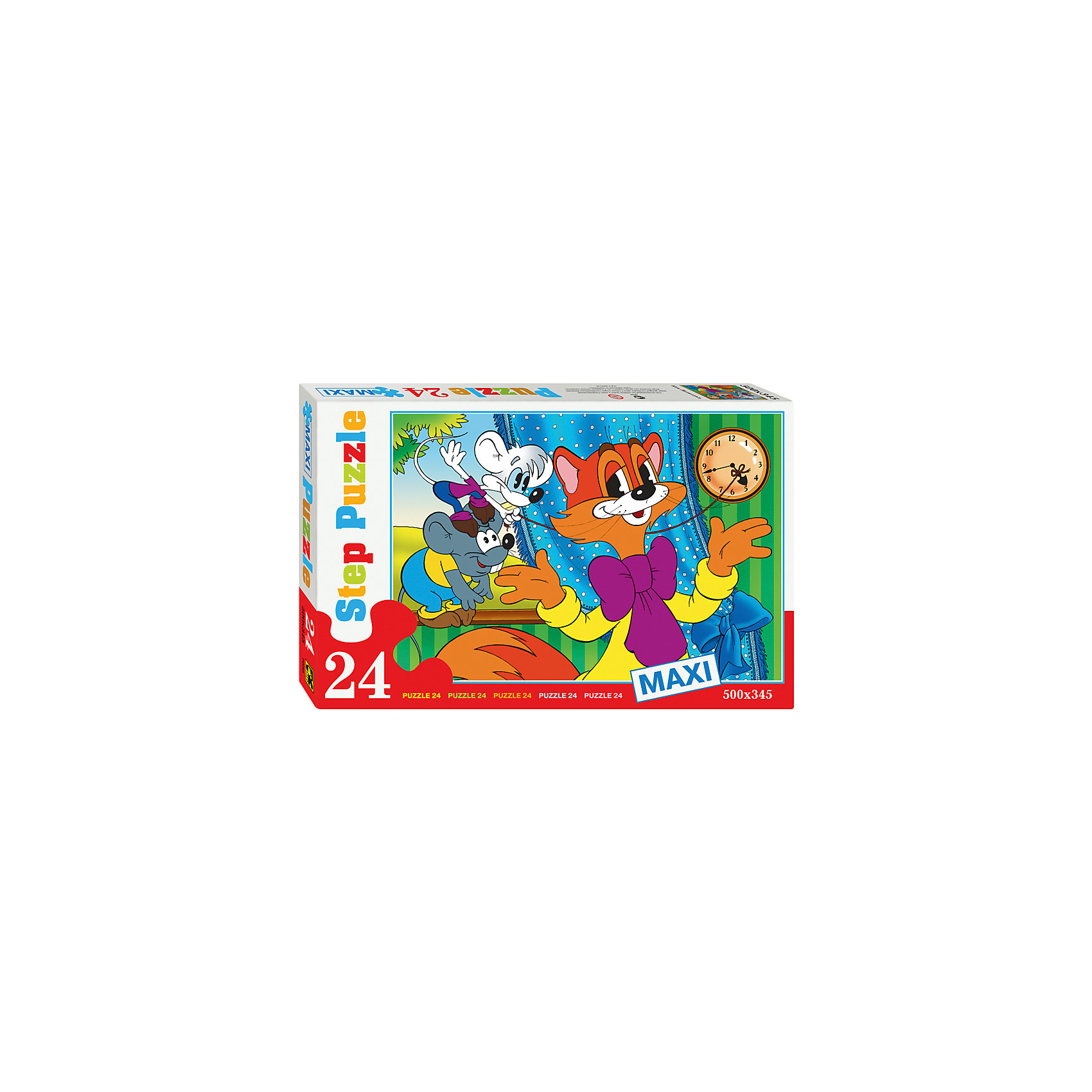 Пазл Кот Леопольд, 24 MAXI детали, Step Puzzle Пазл Кот Леопольд, 24 MAXI детали, Step PuzzleПазлы для малышей<br>Пазл Кот Леопольд, 24 MAXI детали, Step Puzzle (Степ Пазл) – это замечательный красочный пазл с изображением любимых героев.<br>Пазл «Кот Леопольд» создан по мотивам советского мультфильма Приключения кота Леопольда. Подарите ребенку чудесный пазл, и он будет увлеченно подбирать детали, пока не составит яркую и интересную картинку, на которой озорные мыши опять решили пошутить над доверчивым Леопольдом, и перевести часы. Большие детали позволяют самостоятельно собирать картинку даже маленьким детям. Сборка пазла Кот Леопольд от Step Puzzle (Степ Пазл) подарит Вашему ребенку множество увлекательных вечеров и принесет пользу для развития. Координация, моторика, внимательность легко тренируются, пока ребенок увлеченно собирает пазл. Детали пазла хорошо проклеены, идеально сцепляются друг с другом, не расслаиваются.<br><br>Дополнительная информация:<br><br>- Количество деталей: 24 MAXI<br>- Размер собранной картинки: 50х34,5 см.<br>- Материал: высококачественный картон<br>- Упаковка: картонная коробка<br>- Размер упаковки: 24,5x38x4 см.<br>- Вес: 688 гр.<br><br>Пазл Кот Леопольд, 24 MAXI детали, Step Puzzle (Степ Пазл) можно купить в нашем интернет-магазине.<br><br>Ширина мм: 375<br>Глубина мм: 245<br>Высота мм: 40<br>Вес г: 658<br>Возраст от месяцев: 36<br>Возраст до месяцев: 96<br>Пол: Унисекс<br>Возраст: Детский<br>Количество деталей: 24<br>SKU: 4769307