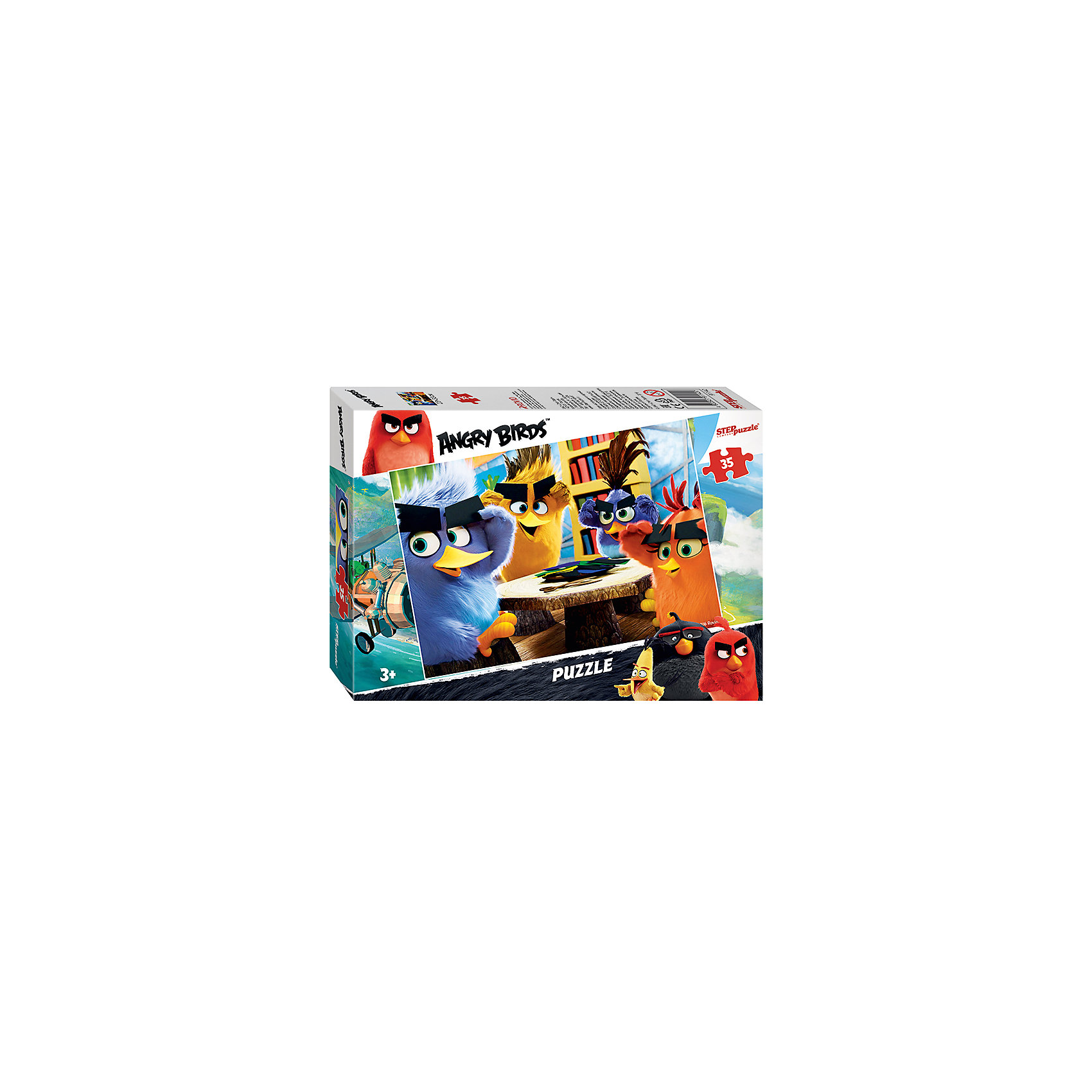 Пазл Angry Birds, 35 деталей, Step Puzzle Пазл Angry Birds, 35 деталей, Step PuzzleПазл Angry Birds, 35 деталей, Step Puzzle (Степ Пазл) – это замечательный красочный пазл с изображением любимых героев.<br>Пазл Angry Birds создан по мотивам мультфильма Angry Birds в кино, в котором рассказывается с чего началось противостояние сердитых птичек и зеленых свинок. Сборка пазла Angry Birds от Step Puzzle (Степ Пазл) подарит Вашему ребенку множество увлекательных вечеров и принесет пользу для развития. Координация, моторика, внимательность легко тренируются, пока ребенок увлеченно собирает пазл. Детали пазла хорошо проклеены, идеально сцепляются друг с другом, не расслаиваются.<br><br>Дополнительная информация:<br><br>- Количество деталей: 35<br>- Размер собранной картинки: 23х33 см.<br>- Материал: высококачественный картон<br>- Упаковка: картонная коробка<br>- Размер упаковки: 13,7x19,6x3,8 см.<br>- Вес: 108 гр.<br><br>Пазл Angry Birds, 35 деталей, Step Puzzle (Степ Пазл) можно купить в нашем интернет-магазине.<br><br>Ширина мм: 195<br>Глубина мм: 137<br>Высота мм: 35<br>Вес г: 142<br>Возраст от месяцев: 36<br>Возраст до месяцев: 96<br>Пол: Унисекс<br>Возраст: Детский<br>SKU: 4769313