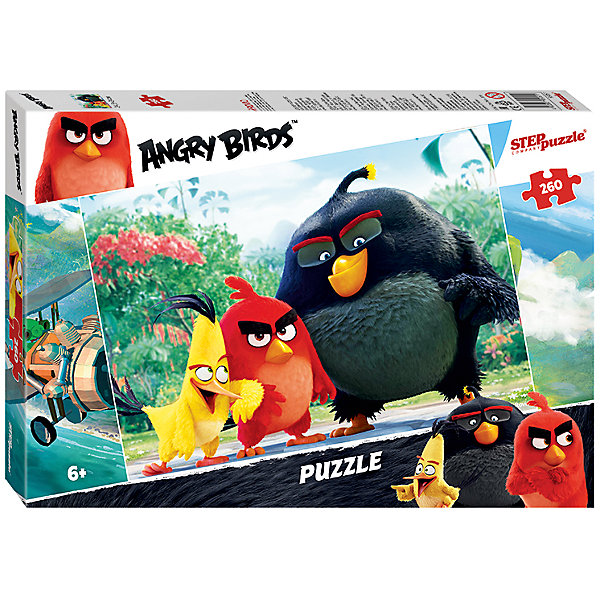 Пазл Angry Birds, 260 деталей, Step Puzzle Пазл Angry Birds, 260 деталей, Step PuzzleAngry Birds<br>Пазл Angry Birds, 260 деталей, Step Puzzle (Степ Пазл) – это замечательный красочный пазл с изображением любимых героев.<br>Пазл Angry Birds создан по мотивам мультфильма Angry Birds в кино, в котором рассказывается с чего началось противостояние сердитых птичек и зеленых свинок. Подарите ребенку чудесный пазл, и он будет увлеченно подбирать детали, пока не составит яркую и интересную картинку, на которой изображены сердитые птички. Сборка пазла Angry Birds от Step Puzzle (Степ Пазл) подарит Вашему ребенку множество увлекательных вечеров и принесет пользу для развития. Координация, моторика, внимательность легко тренируются, пока ребенок увлеченно собирает пазл. Детали пазла хорошо проклеены, идеально сцепляются друг с другом, не расслаиваются.<br><br>Дополнительная информация:<br><br>- Количество деталей: 260<br>- Размер собранной картинки: 34,5х24 см.<br>- Материал: высококачественный картон<br>- Упаковка: картонная коробка<br>- Размер упаковки: 19,7x27,9x3,6 см.<br>- Вес: 152 гр.<br><br>Пазл Angry Birds, 260 деталей, Step Puzzle (Степ Пазл) можно купить в нашем интернет-магазине.<br><br>Ширина мм: 280<br>Глубина мм: 195<br>Высота мм: 34<br>Вес г: 271<br>Возраст от месяцев: 72<br>Возраст до месяцев: 144<br>Пол: Унисекс<br>Возраст: Детский<br>Количество деталей: 260<br>SKU: 4769318