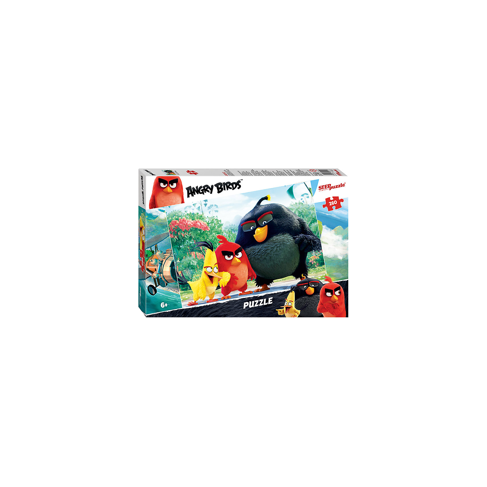 Пазл Angry Birds, 260 деталей, Step Puzzle Пазл Angry Birds, 260 деталей, Step PuzzleКлассические пазлы<br>Пазл Angry Birds, 260 деталей, Step Puzzle (Степ Пазл) – это замечательный красочный пазл с изображением любимых героев.<br>Пазл Angry Birds создан по мотивам мультфильма Angry Birds в кино, в котором рассказывается с чего началось противостояние сердитых птичек и зеленых свинок. Подарите ребенку чудесный пазл, и он будет увлеченно подбирать детали, пока не составит яркую и интересную картинку, на которой изображены сердитые птички. Сборка пазла Angry Birds от Step Puzzle (Степ Пазл) подарит Вашему ребенку множество увлекательных вечеров и принесет пользу для развития. Координация, моторика, внимательность легко тренируются, пока ребенок увлеченно собирает пазл. Детали пазла хорошо проклеены, идеально сцепляются друг с другом, не расслаиваются.<br><br>Дополнительная информация:<br><br>- Количество деталей: 260<br>- Размер собранной картинки: 34,5х24 см.<br>- Материал: высококачественный картон<br>- Упаковка: картонная коробка<br>- Размер упаковки: 19,7x27,9x3,6 см.<br>- Вес: 152 гр.<br><br>Пазл Angry Birds, 260 деталей, Step Puzzle (Степ Пазл) можно купить в нашем интернет-магазине.<br><br>Ширина мм: 280<br>Глубина мм: 195<br>Высота мм: 34<br>Вес г: 271<br>Возраст от месяцев: 72<br>Возраст до месяцев: 144<br>Пол: Унисекс<br>Возраст: Детский<br>Количество деталей: 260<br>SKU: 4769318