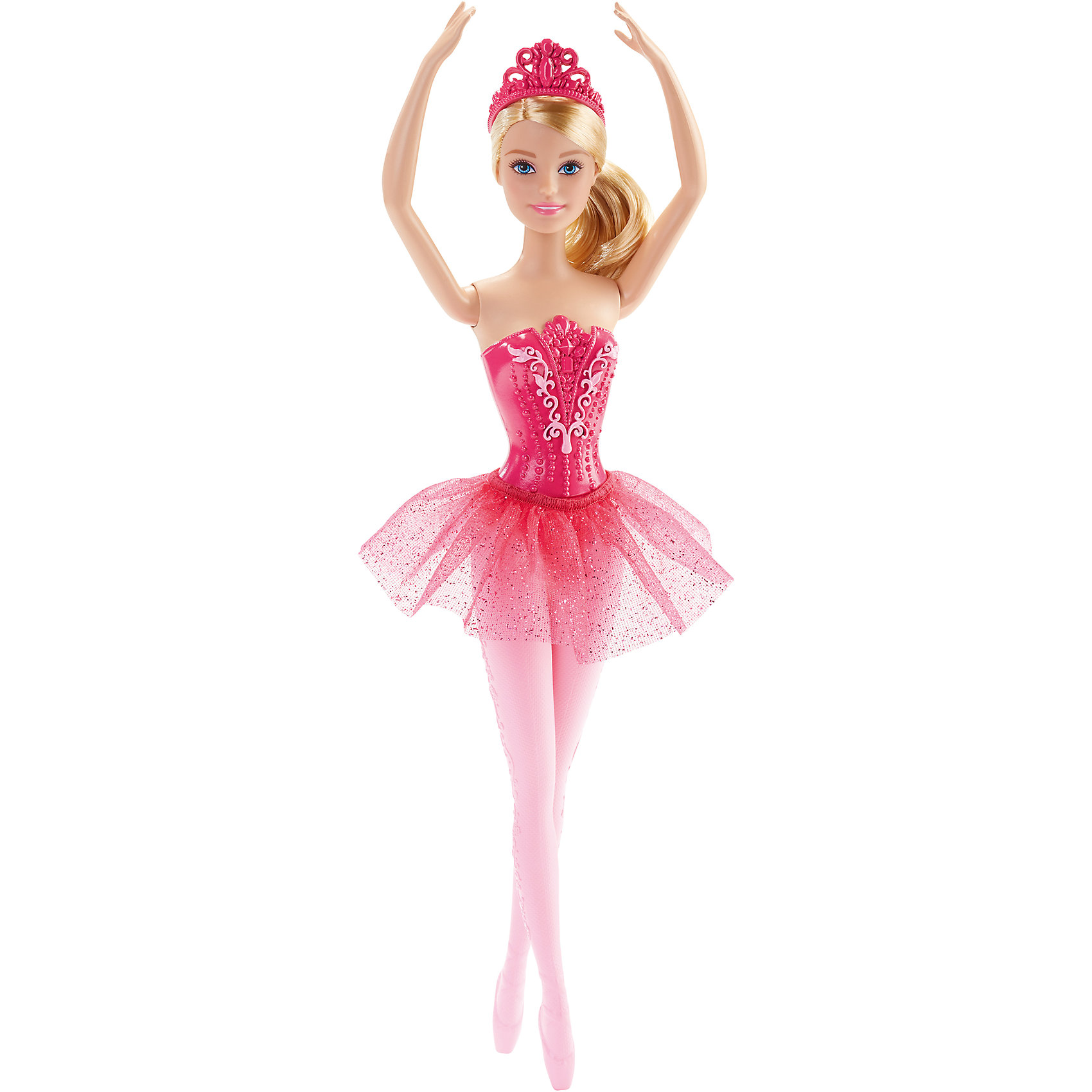 Балерина, Barbie Балерина, BarbieБренды кукол<br>Балерина, Barbie, Mattel (Маттел) ? одна из самых знаменитых и современных на все времена куклу от Маттел ? Барби. На этот раз предстает в образе изящной балерины. Выполненная из безопасного высококачественного пластика, с подвижными частями тела ? руками, ногами, головой.<br>Балерина, Barbie, Mattel (Маттел) ? голубоглазая блондинка, одета в розовый кружевной корсет и воздушную пачку, на ногах прозрачные розовые колготки с рисунком и розовые пуанты. Прическа у Бабри, характерная для балерин, ? волосы собраны в пышный пучок, на голове ? розовая диадема. Кукла может принимать классические балетные позиции. <br>Балерина, Barbie, Mattel (Маттел) ? один из способов познакомить вашу девочку с миром классического балета. Балерина Бабри способствует сформированию чувства прекрасного, учит изяществу и грациозности.<br><br>Дополнительная информация:<br><br>- Вид игр: сюжетно-ролевые <br>- Предназначение: для дома<br>- Материал: пластик, текстиль<br>- Цвет: оттенки розового, белый<br>- Размер (Д*Ш*В): 5*9*32,5 см<br>- Вес: 198 г <br>- Особенности ухода: куклу можно мыть в теплой мыльной воде<br><br>Подробнее:<br><br>• Для детей в возрасте: от 3 лет и до 8 лет<br>• Страна производитель: Индонезия<br>• Торговый бренд: Mattel<br><br>Балерину, Barbie, Mattel (Маттел) можно купить в нашем интернет-магазине.<br><br>Ширина мм: 50<br>Глубина мм: 90<br>Высота мм: 325<br>Вес г: 198<br>Возраст от месяцев: 36<br>Возраст до месяцев: 96<br>Пол: Женский<br>Возраст: Детский<br>SKU: 4770037