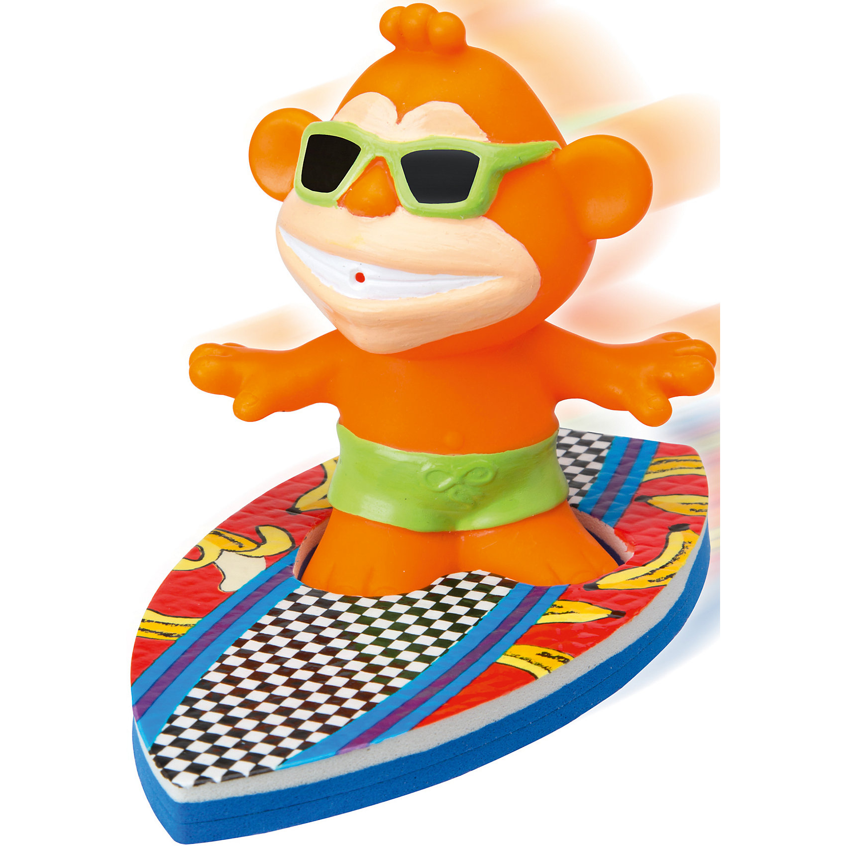 Игрушка для ванны Серфинг, ALEX Игрушка для ванны Серфинг, ALEXИгрушки ПВХ<br>Игрушка для ванны Серфинг, ALEX (АЛЕКС) - превратит купание ребенка в веселую увлекательную игру.<br>Забавная игрушка для ванны Серфинг от ALEX (АЛЕКС) подарит море удовольствия ребенку во время купания. В комплект входит фигурка обезьянки-серфингиста в темных очках и две доски для серфинга. Малышу нужно выбрать одну из досок, установить на нее обезьяну, создать волны в ванне и наблюдать, как она ловит волну. Если в обезьянку набрать воды, а потом нажать, из ее рта будет весело бить фонтанчик.<br><br>Дополнительная информация:<br><br>- В наборе: обезьянка-серфингист, 2 доски для серфинга<br>- Материал: резина, пенопласт<br>- Размер упаковки: 16,5x6х25,5 см.<br><br>Игрушку для ванны Серфинг, ALEX (АЛЕКС) можно купить в нашем интернет-магазине.<br><br>Ширина мм: 165<br>Глубина мм: 57<br>Высота мм: 254<br>Вес г: 150<br>Возраст от месяцев: 24<br>Возраст до месяцев: 72<br>Пол: Унисекс<br>Возраст: Детский<br>SKU: 4771341