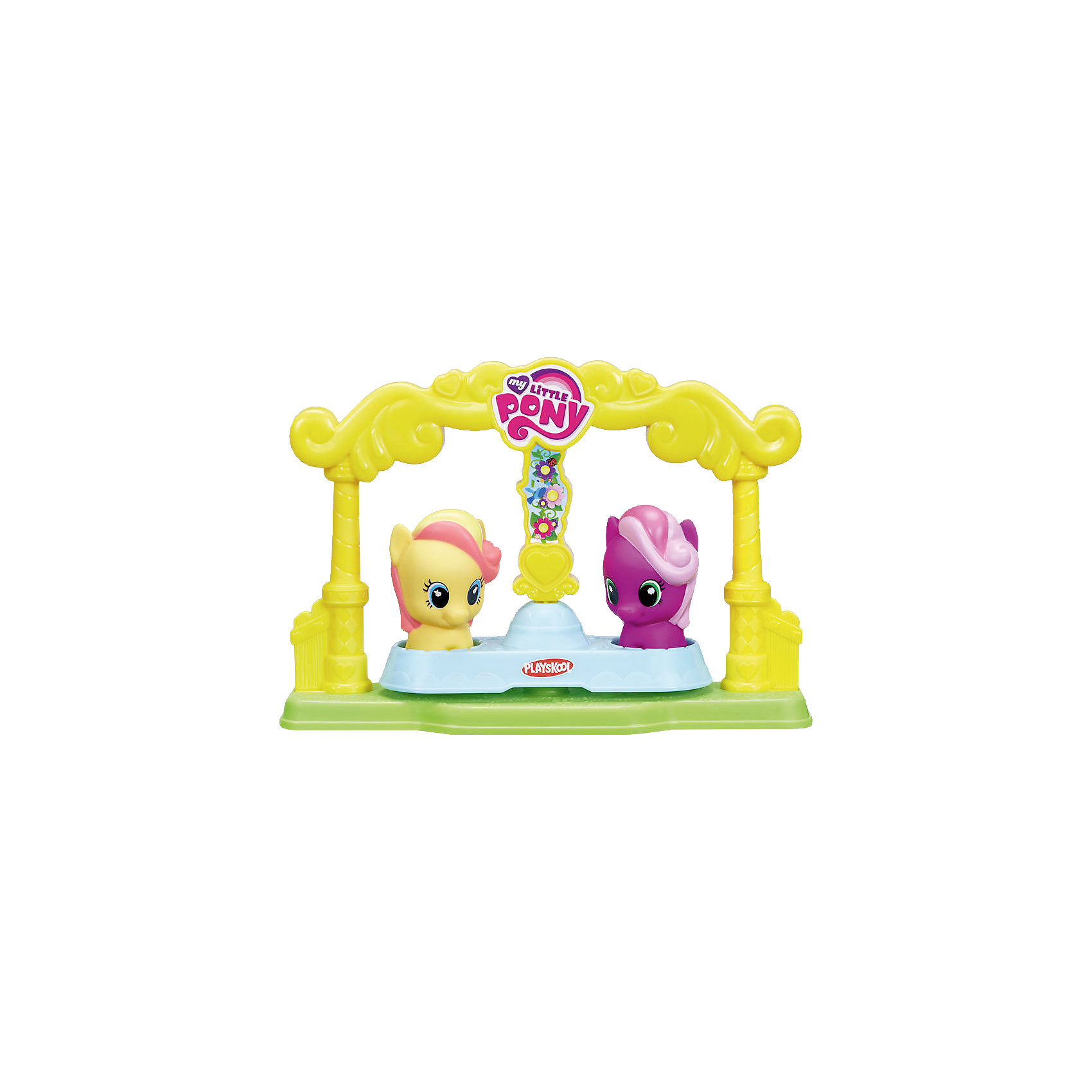 Карусель для пони-малышек, My little Pony Карусель для пони-малышек, My little PonyПопулярные игрушки<br>Теперь даже самые маленькие девочки могут развиваться и играть с My Little Pony. Набор пони-малышки состоит из двух ярких, очаровательных пони, размер которых идеально подходит для маленьких ручек и карусели, которая крутится. Фигурки пони подходят для всех игровых наборов линейки. 18М+<br><br>Ширина мм: 237<br>Глубина мм: 208<br>Высота мм: 81<br>Вес г: 262<br>Возраст от месяцев: 18<br>Возраст до месяцев: 36<br>Пол: Унисекс<br>Возраст: Детский<br>SKU: 4772135