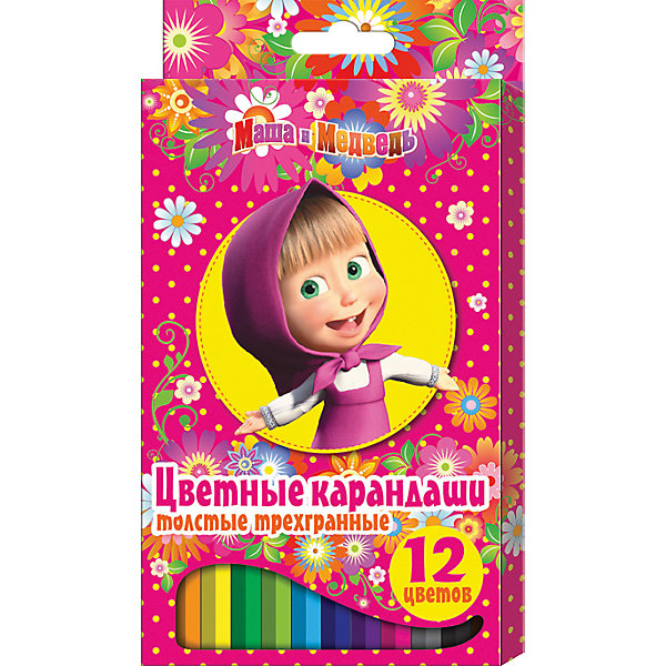 Цветные карандаши, 12 цв., Маша и Медведь Цветные карандаши, 12 цв., Маша и МедведьМаша и Медведь<br>Цветные карандаши - необходимый инструмент для детского творчества и школьных занятий. Карандаши, Маша и Медведь, идеально подходят для рисования, письма и раскрашивания. Карандаши разработаны специально для малышей: благодаря утолщенному трехгранному корпусу и эргономичной форме, они особенно удобны для детской руки, поэтому ребенок может рисовать без усталости и правильно держать мягкий карандаш. Изготовлены из высококачественной древесины, легко затачиваются, имеют прочный грифель, который не ломается при<br>заточке. Набор из 12 карандашей оформлен в розовую картонную коробку с изображением любимой героини из популярного мультсериала Маша и Медведь.<br><br><br>Дополнительная информация:<br><br>- В комплекте: 12 карандашей.<br>- Материал: дерево, грифель.<br>- Размер упаковки: 21 х 1 х 11,5 см.<br>- Вес: 148 гр.<br><br>Цветные карандаши, 12 цв., Маша и Медведь, можно купить в нашем интернет-магазине.<br><br>Ширина мм: 210<br>Глубина мм: 115<br>Высота мм: 10<br>Вес г: 148<br>Возраст от месяцев: 36<br>Возраст до месяцев: 120<br>Пол: Унисекс<br>Возраст: Детский<br>SKU: 4774827