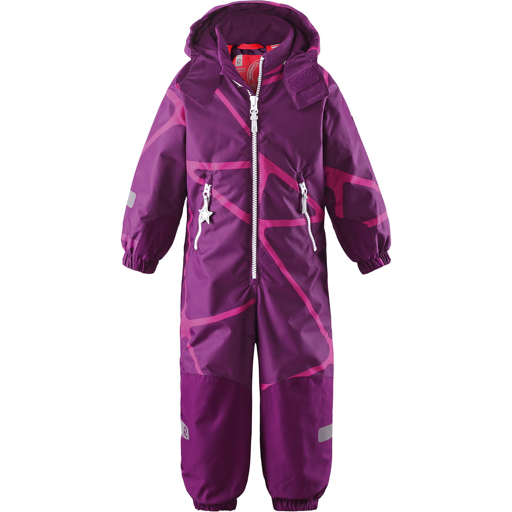 Комбинезон Kiddo Kide для девочки Reima Комбинезон Kiddo Kide для девочки ReimaОдежда<br>Комбинезон Reima<br>Зимний комбинезон для детей. Основные швы проклеены и водонепроницаемы в верхней части, все швы внизу также проклеены. Прочный материал в нижней части изделия, внутренние швы ниже колен отсутствуют. Водо- и ветронепроницаемый, «дышащий» и грязеотталкивающий материал. Прямой кройГладкая подкладка из полиэстра. Безопасный, съемный капюшон. Эластичные манжеты. Внутренняя регулировка обхвата талии. Эластичные штанины. Прочные силиконовые штрипки. Два кармана на молнии. Внутренние подтяжки. Принт по всей поверхности. Безопасные светоотражающие детали.<br>Утеплитель: Reima® Soft Loft insulation,160 g<br>Уход:<br>Стирать по отдельности, вывернув наизнанку. Застегнуть молнии и липучки. Стирать моющим средством, не содержащим отбеливающие вещества. Полоскать без специального средства. Во избежание изменения цвета изделие необходимо вынуть из стиральной машинки незамедлительно после окончания программы стирки. Сушить при низкой температуре.<br>Состав:<br>100% Полиамид, полиуретановое покрытие<br><br>Ширина мм: 356<br>Глубина мм: 10<br>Высота мм: 245<br>Вес г: 519<br>Цвет: фиолетовый<br>Возраст от месяцев: 24<br>Возраст до месяцев: 36<br>Пол: Женский<br>Возраст: Детский<br>Размер: 98,116,128,92,104,134,122,140,110<br>SKU: 4776204