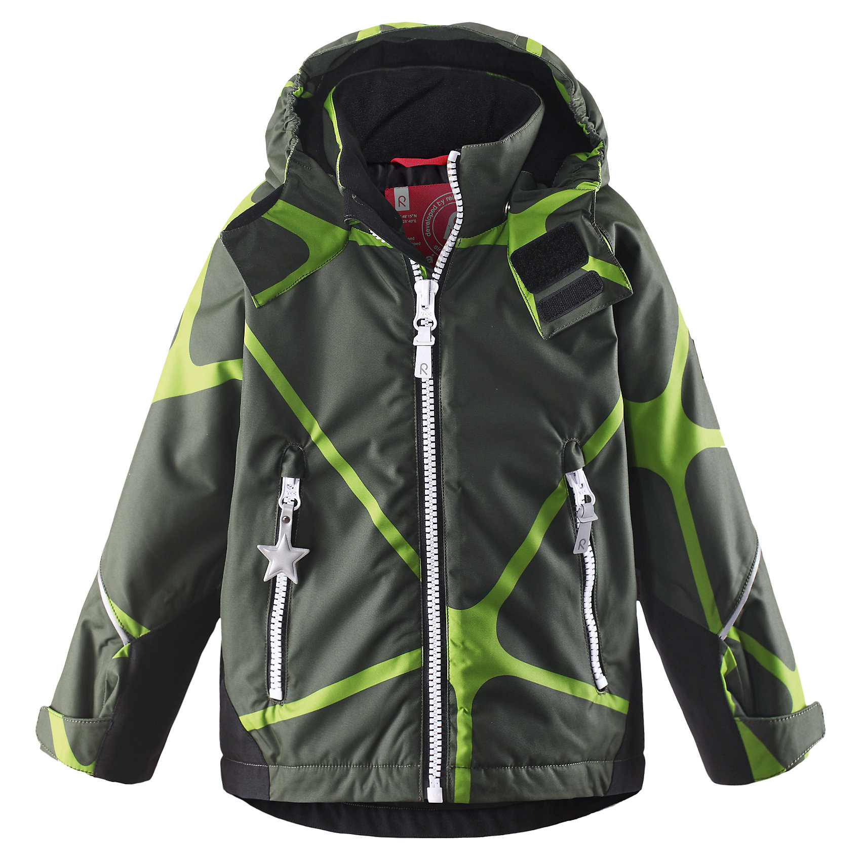 Куртка Kiddo Kide Reima Куртка Kiddo Kide ReimaОдежда<br>Куртка Reima<br>Зимняя куртка для детей. Основные швы проклеены и не пропускают влагу. Прочные усиленные вставки на рукавах и спинке. Водо- и ветронепроницаемый, «дышащий» и грязеотталкивающий материал. Гладкая подкладка из полиэстра. Безопасный, съемный капюшон. Регулируемые манжеты и подол. Два кармана на молнии. Принт по всей поверхности. Безопасные светоотражающие детали<br>Утеплитель: Reima® Soft Loft insulation,160 g<br>Уход:<br>Стирать по отдельности, вывернув наизнанку. Застегнуть молнии и липучки. Стирать моющим средством, не содержащим отбеливающие вещества. Полоскать без специального средства. Во избежание изменения цвета изделие необходимо вынуть из стиральной машинки незамедлительно после окончания программы стирки. Сушить при низкой температуре.<br>Состав:<br>100% Полиамид, полиуретановое покрытие<br><br>Ширина мм: 356<br>Глубина мм: 10<br>Высота мм: 245<br>Вес г: 519<br>Цвет: зеленый<br>Возраст от месяцев: 36<br>Возраст до месяцев: 48<br>Пол: Унисекс<br>Возраст: Детский<br>Размер: 104,116,128,122,140,134,110<br>SKU: 4776437