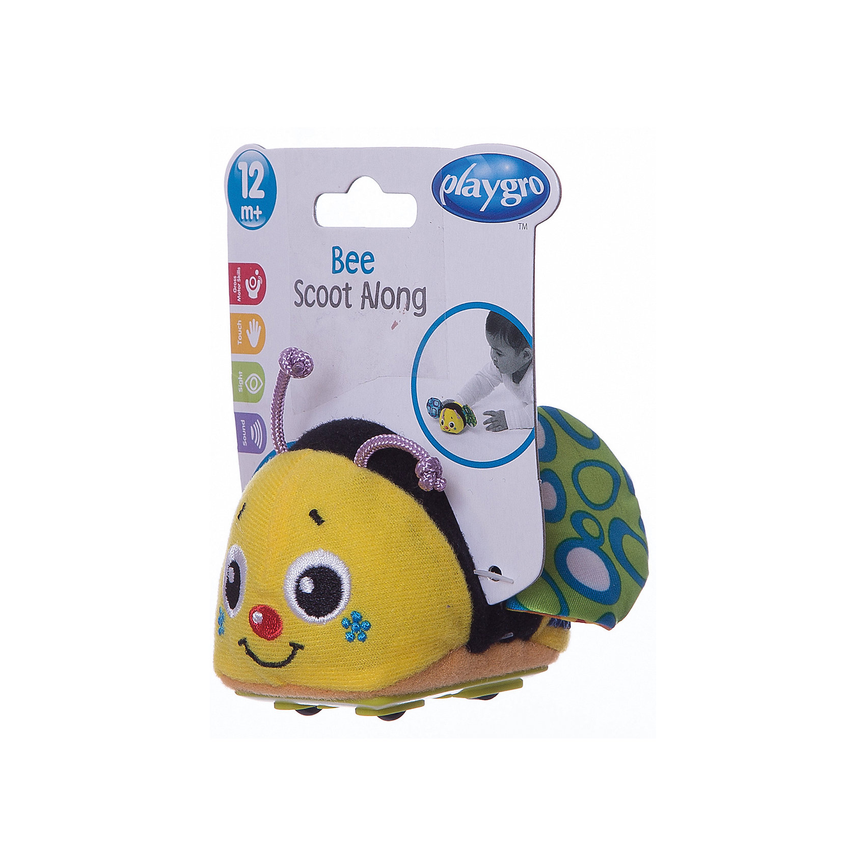 Игрушка инерционная Пчелка, Playgro Игрушка инерционная Пчелка, PlaygroКреативная игрушка Пчелка принесет ребенку много радости и веселья. Внутри игрушки находится инерционный механизм: если оттянуть ее назад и отпустить, и она моментально убежит вперед. При движении симпатичная пчелка издает характерные звуки, которые развивают слуховое восприятие ребенка.<br><br>Дополнительная информация:<br><br>- Возраст: от 6 месяцев до 3 лет<br>- Материал: пластик, текстиль<br>- Размер: 8х7х8 см<br>- Вес: 0.05 кг<br><br>Игрушку инерционная Пчелка, Playgro можно купить в нашем интернет-магазине.<br><br>Ширина мм: 80<br>Глубина мм: 70<br>Высота мм: 80<br>Вес г: 50<br>Возраст от месяцев: 6<br>Возраст до месяцев: 36<br>Пол: Унисекс<br>Возраст: Детский<br>SKU: 4779539
