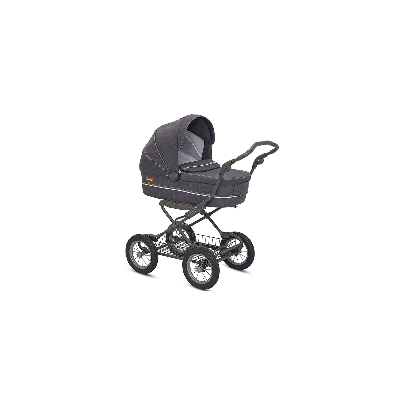 Коляска-люлька Inglesina Sofia, Denim, шасси Ergobike Slate Коляска-люлька Inglesina Sofia, Denim, шасси Ergobike SlateКоляски для новорожденных<br>Коляска-люлька Sofia - прекрасный вариант для мам и малышей! Шасси с системой амортизации и большие надувные колеса способствуют хорошей проходимости и комфорту ребенка на любой дорожной поверхности. Люлька Inglesina Sofia оснащена системой Easy Clip, которая позволяет по желанию мамы или малыша устанавливать люльку или прогулочный блок лицом к маме или по ходу движения. Внутренняя обивка выполнена из натурального хлопка. Некоторые тканевые элементы съемные. При необходимости вы можете постирать их в холодной воде при температуре не более 30 градусов. Дно люльки имеет специальные отверстия, через которые внутрь проникает воздух (механизм регулирования притока воздуха расположен на дне корзины). Благодаря этому вашему малышу будет уютно и тепло спать в коляске в любое время года. Люлька Inglesina Sofia легко устанавливается в автомобиле с помощью системы креплений Kit Auto (приобретается отдельно), и Вы можете не беспокоиться за безопасность вашего малыша в дальних поездках.<br><br>Дополнительная информация:<br><br>- Материал: пластик, текстиль, резина, алюминий.<br>- Количество колес: 4 (надувные).<br>- Размер шасси в сложенном виде: 43 х 83 см.<br>- Размер шасси в разложенном виде: 57.7 х 104 х 75/111 см. <br>- Механизм складывания: книжка. <br>- Вес шасси : 8.7 кг.<br>- Размер спального места: 35 х 22 х 75 см. <br>- Вес люльки: 5,5 кг.<br>- Система Easy Clip.<br>- Система вентиляции. <br>- Регулируемое изголовье.<br>- Корзина для покупок.<br>- Сумка в комплекте. <br><br>Коляску-люльку Sofia, Inglesinaна (Инглезина), Denim, шасси Ergobike Slate, можно купить в нашем магазине.<br><br>Ширина мм: 1440<br>Глубина мм: 570<br>Высота мм: 1390<br>Вес г: 20650<br>Цвет: серый деним<br>Возраст от месяцев: 0<br>Возраст до месяцев: 6<br>Пол: Унисекс<br>Возраст: Детский<br>SKU: 4779604