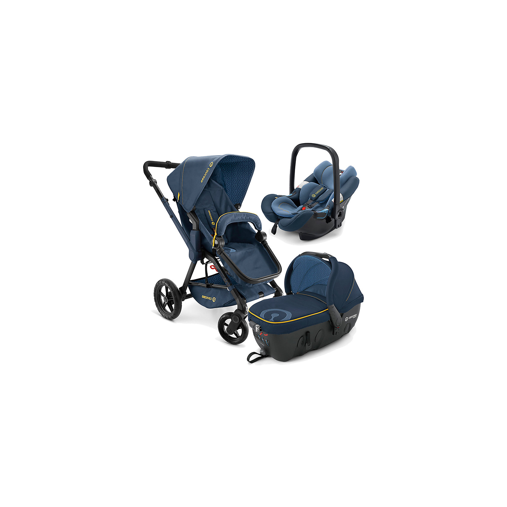 Коляска 3 в 1 Concord Wanderer Travel Set, Denim Blue 2015 Коляска 3 в 1 Concord Wanderer Travel Set, Denim Blue 2015Коляски 3 в 1<br>Характеристики коляски Concord Wanderer Travel Set для детей от рождения до 3-х лет<br><br>Люлька Concord Wanderer:<br><br>• пластиковый корпус с вентилируемыми отверстиями на дне;<br>• регулировка подголовника;<br>• хлопковый матрасик с чехлом, мягкий пояс на липучках;<br>• ручки для переноски люльки;<br>• обивка люльки съемная, стирка 30 градусов;<br>• крепится в автомобиле штатными ремнями безопасности;<br>• размер люльки: 88х44х62 см;<br>• вес: 6,3 кг.<br><br>Прогулочный блок:<br><br>• количество положений спинки: 3, вплоть до горизонтального;<br>• 5-ти точечные ремни безопасности с мягкими накладками;<br>• регулируемая подножка;<br>• реверсивный блок (лицом к маме, лицом к окружающему миру);<br>• бампер съемный;<br>• чехлы съемные, стирка 30 градусов;<br>• положение капюшона: 4 положения, УФ-защита 50+;<br>• ширина сиденья: 33 см;<br>• высота спинки: 45 см;<br>• длина спального места: 75 см;<br>• вес: 13,5 кг.<br><br>Автокресло Concord Air:<br><br>• группа: 0-0+;<br>• возраст ребенка: от рождения до 12 месяцев;<br>• вес ребенка: до 13 кг;<br>• способ установки: по ходу и против хода движения;<br>• способ крепления: штатные ремни безопасности автомобиля;<br>• встроенные 5-ти точечные ремни с мягкими накладками;<br>• защита от боковых ударов;<br>• вкладыш для новорожденного;<br>• съемные чехлы, стирка 30 градусов;<br>• размер автокресла: 63x44x57 см;<br>• вес: 2,9 кг.<br><br>Рама коляски: <br><br>• высота перекидной ручки коляски регулируется;<br>• амортизаторы, подшипники;<br>• передние поворотные колеса с функцией блокировки;<br>• ножной тормоз;<br>• тип складывания: книжка;<br>• высота ручки: 73-102 см;<br>• ширина колесной базы: 60 см;<br>• диаметр колес: 20 и 30 см.<br><br>Размеры коляски Конкорд:<br><br>• в разложенном виде: 104x60x102 см;<br>• в сложенном виде: 69x50x39 см;<br>• вес: 13,5 кг.<br><br>Комплектация: <br><br>• люлька с накидкой;<br>• прогулочный блок, бампер, чехол на ножки;<br>• капюшон, солнцезащитный козырек;<br>• шасси с колесами;<br>• автокресло;<br>• дождевик;<br>• инструкция. <br><br>Коляску 3 в 1 Wanderer Travel Set, Concord, Denim Blue 2015 можно купить в нашем интернет-магазине.<br><br>Ширина мм: 500<br>Глубина мм: 920<br>Высота мм: 760<br>Вес г: 33000<br>Возраст от месяцев: 0<br>Возраст до месяцев: 48<br>Пол: Унисекс<br>Возраст: Детский<br>SKU: 4779892