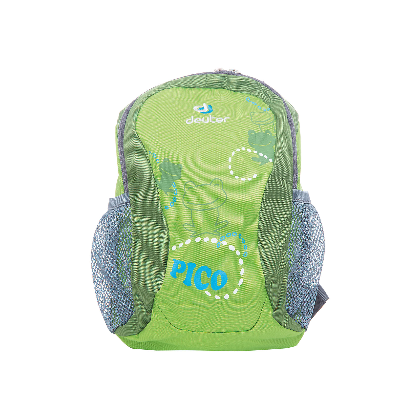 Deuter Рюкзак детский Pico, зеленый Deuter Рюкзак детский Pico, зеленыйДорожные сумки и чемоданы<br>Рюкзак Pico, зеленый, Deuter (Дойтер)<br><br>Характеристики:<br><br>• регулируемые лямки <br>• нагрудный ремень<br>• удобная ручка<br>• мягкая спинка<br>• два сетчатых боковых кармана<br>• количество отделений: 1<br>• тип застежки: молния<br>• размер: 28х19х12 см<br>• вес: 200 грамм<br>• материал: нейлон<br>• объем: 5 л<br>• цвет: зеленый<br>• рисунок: лягушка<br><br>Детский рюкзак Pico станет незаменимым помощником ребенка во время прогулок. Рюкзак имеет одно вместительное отделение на молнии и 2 сетчатых кармана по бокам. Боковые карманы оснащены плотной резинкой, благодаря которой вещи сохранятся при перемещении рюкзака. Широкие регулируемые ремни и нагрудный ремень в сочетании с мягкой спинкой обеспечат удобство и правильное распределение нагрузки на спину. Небольшая ручка позволит носить рюкзак в руке при необходимости. Рюкзаку Pico вы смело можете доверить вещи малыша!<br><br>Рюкзак Pico, зеленый, Deuter (Дойтер) вы можете купить в нашем интернет-магазине.<br><br>Ширина мм: 120<br>Глубина мм: 190<br>Высота мм: 280<br>Вес г: 200<br>Возраст от месяцев: 24<br>Возраст до месяцев: 84<br>Пол: Унисекс<br>Возраст: Детский<br>SKU: 4782513