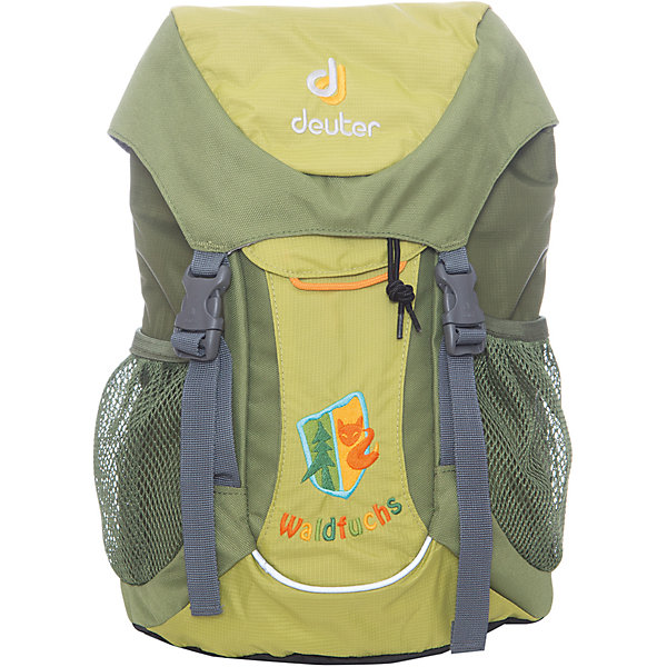 Deuter Рюкзак детский Waldfuchs, зеленый Deuter Рюкзак детский Waldfuchs, зеленыйДорожные сумки и чемоданы<br>Рюкзак Waldfuchs, зеленый, Deuter (Дойтер)<br><br>Характеристики:<br><br>• мягкая спинка и плечевые ремни<br>• основное отделение закрывается на клапан и имеет застежки<br>• внешний карман с застежкой Velcro<br>• съемный коврик для усиления спинки подходит для сидения<br>• боковые сетчатые карманы<br>• карман с карабином для ключей<br>• именная бирка внутри<br>• уплотненное дно<br>• две петли на внешней стороне<br>• объем: 10 л<br>• материал: Super-Polytex<br>• вес: 370 грамм<br>• цвет: зеленый<br><br>Рюкзак Waldfuchs идеально подойдет для любителей активного отдыха. Он имеет одно вместительное отделение, застегивающееся на клапан с застежками, внешний карман и сетчатые боковые карманы на резинке. Внешний карман оснащен карабином, на который можно прикрепить ключи. Внутреннее отделение имеет съемный коврик. При ношении он уплотняет спинку рюкзака, а во время перерыва его можно использовать в качестве сидения. Рюкзак изготовлен из материала Super-Polytex. Он устойчив к намоканию и не истирается. Ко всему прочему, рюкзак имеет именную бирку внутри и две петли для снаряжения на внешней стороне. Waldfuchs - отличный вариант для семейных походов и занятий спортом!<br><br>Рюкзак Waldfuchs, зеленый, Deuter (Дойтер) вы можете купить в нашем интернет-магазине.<br><br>Ширина мм: 150<br>Глубина мм: 350<br>Высота мм: 240<br>Вес г: 350<br>Возраст от месяцев: 36<br>Возраст до месяцев: 84<br>Пол: Унисекс<br>Возраст: Детский<br>SKU: 4782524