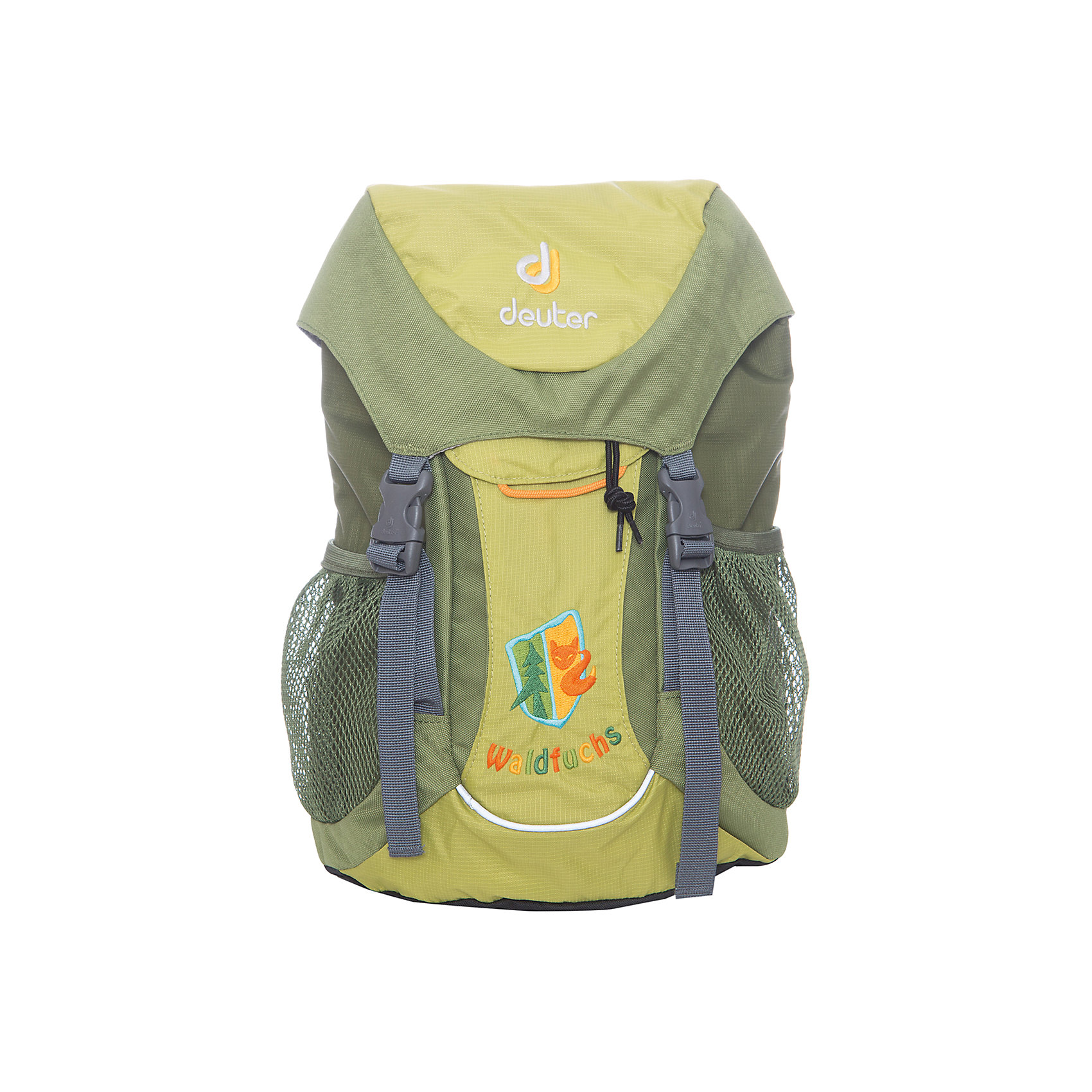 Deuter Рюкзак детский Waldfuchs, зеленый Deuter Рюкзак детский Waldfuchs, зеленыйДорожные сумки и чемоданы<br>Рюкзак Waldfuchs, зеленый, Deuter (Дойтер)<br><br>Характеристики:<br><br>• мягкая спинка и плечевые ремни<br>• основное отделение закрывается на клапан и имеет застежки<br>• внешний карман с застежкой Velcro<br>• съемный коврик для усиления спинки подходит для сидения<br>• боковые сетчатые карманы<br>• карман с карабином для ключей<br>• именная бирка внутри<br>• уплотненное дно<br>• две петли на внешней стороне<br>• объем: 10 л<br>• материал: Super-Polytex<br>• вес: 370 грамм<br>• цвет: зеленый<br><br>Рюкзак Waldfuchs идеально подойдет для любителей активного отдыха. Он имеет одно вместительное отделение, застегивающееся на клапан с застежками, внешний карман и сетчатые боковые карманы на резинке. Внешний карман оснащен карабином, на который можно прикрепить ключи. Внутреннее отделение имеет съемный коврик. При ношении он уплотняет спинку рюкзака, а во время перерыва его можно использовать в качестве сидения. Рюкзак изготовлен из материала Super-Polytex. Он устойчив к намоканию и не истирается. Ко всему прочему, рюкзак имеет именную бирку внутри и две петли для снаряжения на внешней стороне. Waldfuchs - отличный вариант для семейных походов и занятий спортом!<br><br>Рюкзак Waldfuchs, зеленый, Deuter (Дойтер) вы можете купить в нашем интернет-магазине.<br><br>Ширина мм: 150<br>Глубина мм: 350<br>Высота мм: 240<br>Вес г: 350<br>Возраст от месяцев: 36<br>Возраст до месяцев: 84<br>Пол: Унисекс<br>Возраст: Детский<br>SKU: 4782524