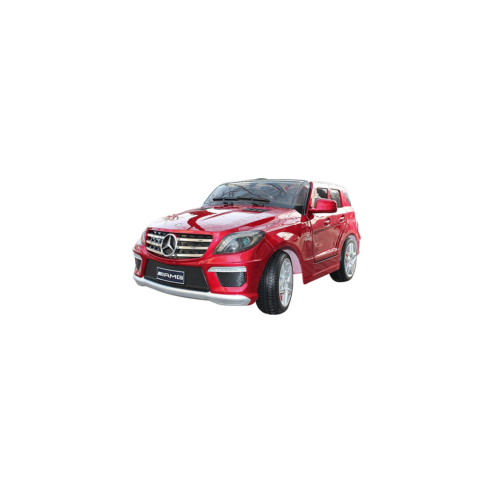 Машина MERCEDES ML63 AMG, KEEP TOP, красный Машина MERCEDES ML63 AMG, KEEP TOP, красныйЭлектромобили<br>Характеристики:<br><br>• Предназначение: для подвижных игр<br>• Пол: универсальный<br>• Цвет: красный, черный, серебристый<br>• Материал: пластик<br>• Количество посадочных мест: 1<br>• Количество колес: 4 шт.<br>• Тип колес: пластиковые<br>• Батареи: аккумуляторные, 1 шт.<br>• Мотор-редукторы: 2 шт.<br>• Скорость: 2 скорости вперед, 1 скорость назад<br>• Максимальная нагрузка: 30 кг<br>• Световые и звуковые эффекты, громкость звука регулируется<br>• Имеется пульт дистанционного управления, расстояние действия до 30 м.<br>• Время зарядки: до 8 часов<br>• Длительность работы от аккумуляторов: до 80 минут<br>• Максимальная скорость: до 7 км/ч<br>• Размер: 1 м 24 см*65*51 см<br>• Вес: 17 кг<br><br>MERCEDES ML63 AMG, KEEP TOP, красный является реалистичной копией знаменитой марки машины, выполнен из качественного и ударопрочного пластика, оснащен 4-мя колесами, которые обеспечивают плавный ход по любой поверхности. Электромобиль имеет два способа управления: дистанционное и из кабины при помощи педали газа. Машина оснащена открывающимися дверями, у нее предусмотрены зеркала заднего вида. Автомобиль предназначен для катания одного ребенка, максимально допустимая нагрузка не более 30 кг. Длительность работы без подзарядки составляет до 80 минут. MERCEDES ML63 AMG, KEEP TOP, красный относится к классу детских автомобилей повышенной безопасности и комфортности. Внутри кабины имеются ремни безопасности и разъем для подключения mp3-плеера. <br><br>MERCEDES ML63 AMG, KEEP TOP, красный можно купить в нашем интернет-магазине.<br><br>Подробнее:<br>Для детей в возрасте: от 3 и до 8 лет<br>Номер товара: 4785573<br>Страна производитель: Китай<br><br>Ширина мм: 1240<br>Глубина мм: 650<br>Высота мм: 510<br>Вес г: 27000<br>Возраст от месяцев: 36<br>Возраст до месяцев: 96<br>Пол: Унисекс<br>Возраст: Детский<br>SKU: 4785573