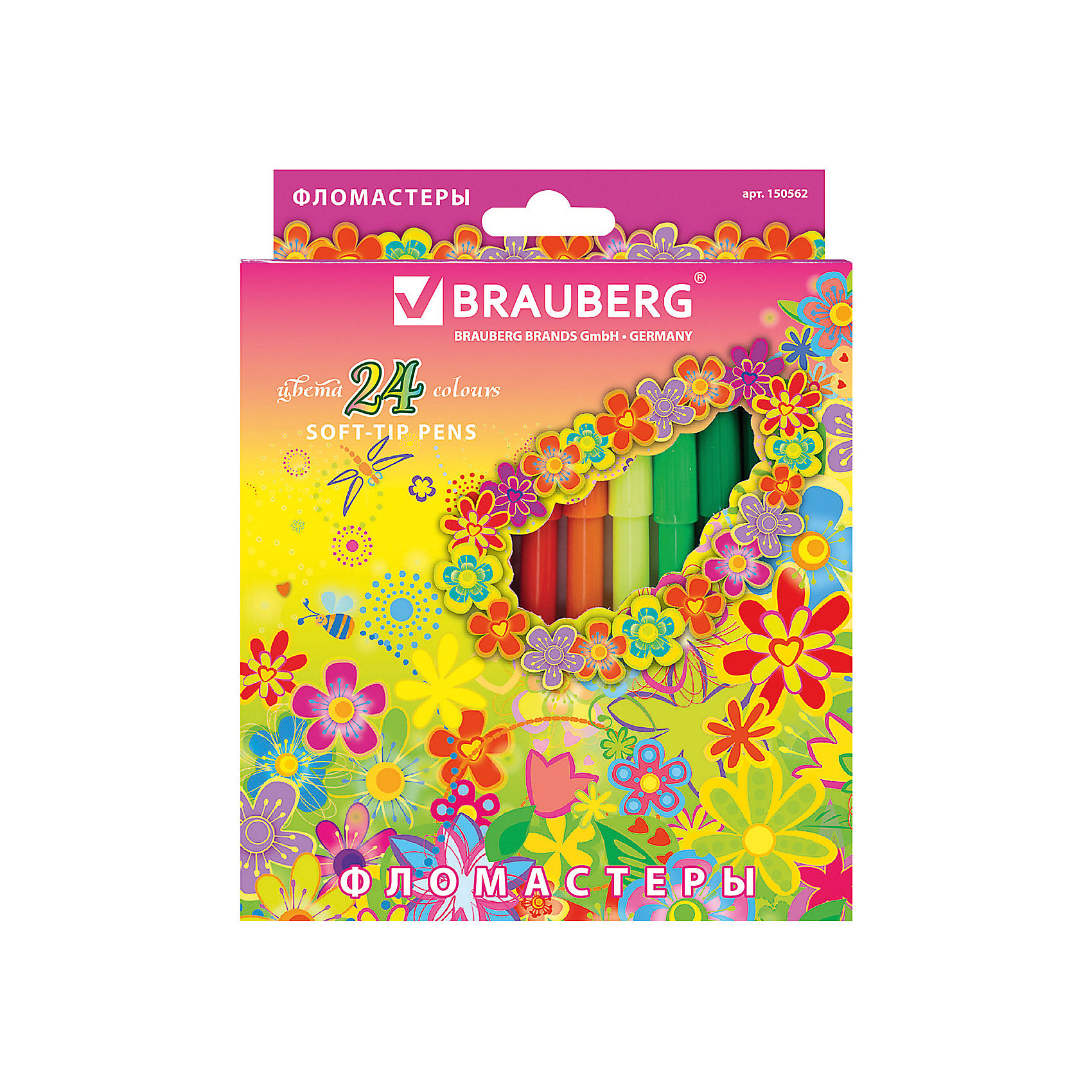 Фломастеры Blooming flowers, 24 цв. Фломастеры Blooming flowers, 24 цв.Рисование<br>Практичные и безопасные фломастеры в картонных упаковках с отделкой радужной фольгой. Полипропиленовый корпус значительно продлевает срок службы фломастеров, а вентилируемый колпачок не причинит вреда при попадании в дыхательные пути малыша.<br><br>Дополнительная информация:<br><br>- В наборе - 24 цвета.<br>- На водной основе.<br>- Смываемые.<br>- Нетоксичные.<br>- Вентилируемый колпачок.<br>- Длина - 135 мм.<br>- Диаметр - 8,8 мм.<br>- Увеличенный срок службы.<br>- Размер упаковки: 16,5х13х2 см.<br>- Вес в упаковке: 162 г.<br><br>Фломастеры Blooming flowers можно купить в нашем магазине.<br><br>Ширина мм: 165<br>Глубина мм: 130<br>Высота мм: 20<br>Вес г: 162<br>Возраст от месяцев: 72<br>Возраст до месяцев: 2147483647<br>Пол: Унисекс<br>Возраст: Детский<br>SKU: 4792778