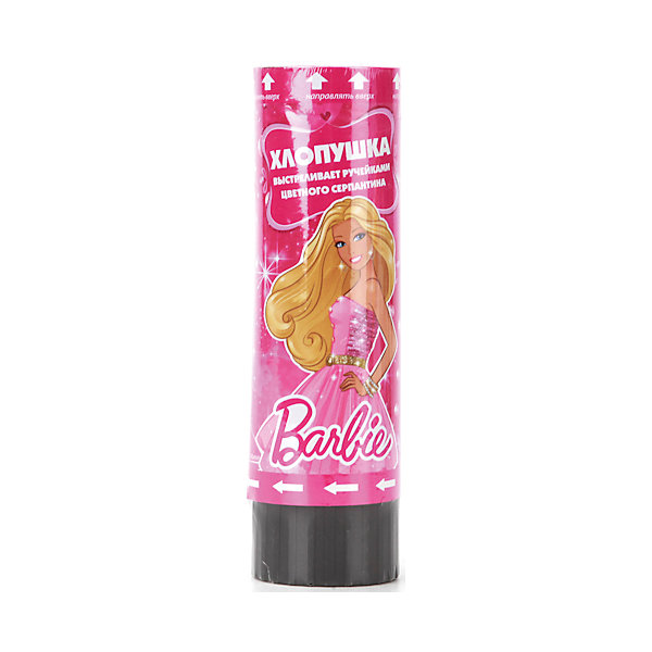 Хлопушка, Barbie Хлопушка, BarbieДетские хлопушки и бумфетти<br>И дети, и взрослые просто обожают шумные фейерверки, мишуру и яркий калейдоскоп праздника! С хлопушкой вы сможете угодить самым маленьким участникам торжества! <br><br>Особенности:<br>- Не содержит пороха!<br>- Хлопушка приводится в действие при помощи пружинного механизма.<br>- Чтобы привести в действие хлопушку, поверните основание по часовой стрелке.<br>- Наполнена струящимся серпантином.<br><br>Дополнительная информация:<br><br>- Возраст: от 6 лет.<br>- Наполнение: серпантин.<br>- Дальность выстрела: 2-3 м.<br>- Товар сертифицирован.<br>- Размер упаковки: 5х5х15 см.<br>- Вес в упаковке: 60 г.<br><br>Купить хлопушку Barbie, можно в нашем магазине.<br><br>Ширина мм: 15<br>Глубина мм: 5<br>Высота мм: 5<br>Вес г: 60<br>Возраст от месяцев: 12<br>Возраст до месяцев: 2147483647<br>Пол: Женский<br>Возраст: Детский<br>SKU: 4797455
