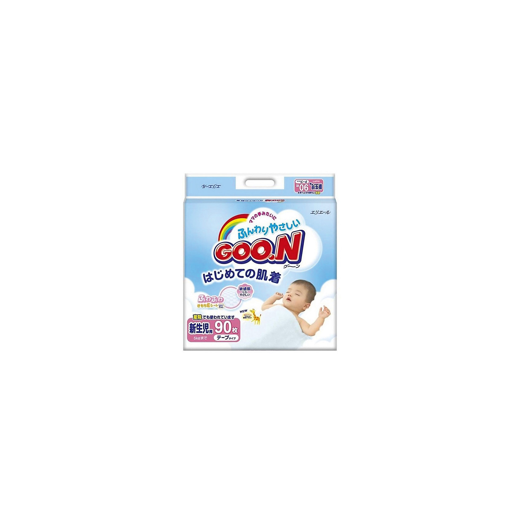 Подгузники Mini Pack до 5 кг., 22 шт., NB*8, GOON Подгузники Mini Pack до 5 кг., 22 шт., NB*8, GOONПодгузники Mini Pack торговой марки Goon –гиппоалергенны. Подгузники идеальны для сна, длительных прогулок и поездок. Подгузники обладают гладким, как шелк, очень тонким мягким и нежным хлопком и идеально подходят для чувствительной кожи Вашего малыша. Отделяемая жидкость скапливается в нижнем слое подгузника, при этом кожа не контактирует с водой. С помощью клейкой ленты возможно повторное использование. Дышащая поверхность внешней и внутренней стороны подгузника позволяет коже ребёнка дышать. Подгузники Mini Pack прекрасно пропускают воздух, что позволяет избежать опрелостей. Мягкие резиночки на бортиках и манжетах надежно защищают от протеканий. Застежка у подгузников многоразовая, гарантируя его надежную фиксацию. Иникатор наполнения меняет цвет, напоминая Вам о необходимости поменять подгузник. У подгузники Mini Pack торговой марки Goon 14 видов веселых картинок, что несомненно порадуют Вас и Ваших малышей.<br><br>Дополнительная информация: <br><br>- форма: на липучках<br>- вес ребенка: до 5 кг.<br>- количество в упаковке: 22 шт.<br>- торговая марка: : Goon<br>- страна-производитель: Япония<br><br>Подгузники Mini Pack торговой марки Goon можно купить в нашем интернет-магазине.<br><br>Ширина мм: 600<br>Глубина мм: 600<br>Высота мм: 200<br>Вес г: 2317<br>Возраст от месяцев: -2147483648<br>Возраст до месяцев: 2147483647<br>Пол: Унисекс<br>Возраст: Детский<br>SKU: 4801605