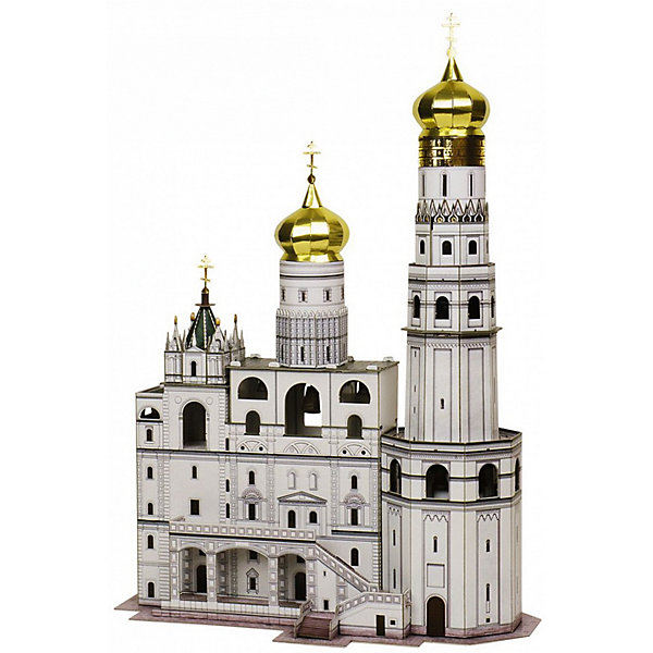 Сборная модель Колокольня Иван Великий Сборная модель Колокольня Иван ВеликийМодели из бумаги<br>Колокольня Иван Великий - Сборная модель из картона. Серия: Масштабные модели. Количество деталей, шт: 62. Размер в собранном виде, см: 33 х 23,5 х 15. Размер упаковки, мм.: высота 368 ширина 252 глубина 23. Тип упаковки: Картонная коробка. Вес, гр.: 384. Возраст: от 12 лет. Все модели и игрушки, созданные по технологии УМНАЯ БУМАГА собираются без ножниц и клея, что является их неповторимой особенностью.<br>Принцип соединения деталей запатентован. Соединения деталей продуманы и просчитаны с такой точностью, что при правильной сборке с моделью можно играть, как с обычной игрушкой.<br><br>Ширина мм: 252<br>Глубина мм: 23<br>Высота мм: 368<br>Вес г: 384<br>Возраст от месяцев: 120<br>Возраст до месяцев: 2147483647<br>Пол: Унисекс<br>Возраст: Детский<br>SKU: 4807470