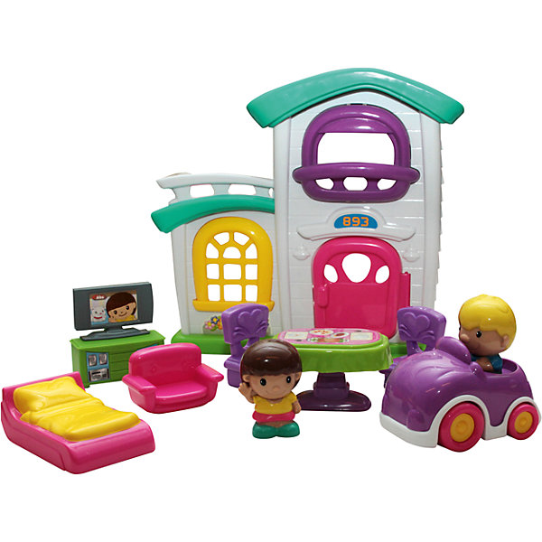 Игровой набор Кукольный дом, Keenway Игровой набор Кукольный дом, KeenwayДомики для кукол<br>Игровой набор Кукольный дом от Keenway - отличный подарок ребенку. Это красочная игрушка, которая обязательно понравится девочке. Она выполнена в виде домика с мансардой, открывающейся дверцей и окнами, также в наборе - две фигурки кукол, машинка и мебель. Элементы набора очень приятны на ощупь и радуют глаз гармоничным сочетанием цветовой гаммы. Замечательный игровой набор надолго увлечет девочку!<br>Игрушка по габаритам идеально подходит для маленьких ручек малыша. Весит совсем немного. Такие игрушки помогают развить мелкую моторику, логическое мышление и воображение ребенка. Эта игрушка выполнена из высококачественного прочного пластика, безопасного для детей.<br> <br>Дополнительная информация:<br><br>цвет: разноцветный;<br>материал: пластик;<br>размер упаковки: 30 x 47 x 12 см;<br>комплектация: дом, две мини-куклы, машинка, два стульчика, стол, кровать, диван и тумба с телевизором;<br>вес в упаковке, г 1160г.<br><br>Игровой набор Кукольный дом от компании Keenway можно купить в нашем магазине.<br><br>Ширина мм: 140<br>Глубина мм: 190<br>Высота мм: 170<br>Вес г: 266<br>Возраст от месяцев: 36<br>Возраст до месяцев: 120<br>Пол: Женский<br>Возраст: Детский<br>SKU: 4810988