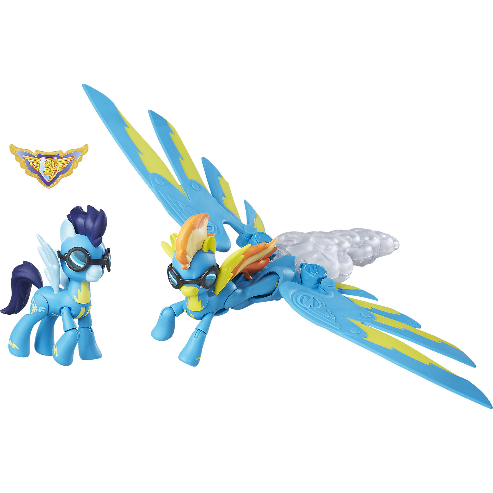 Фигурка «Вондерболты звуковая радуга», Харнители Гармонии, My little Pony, Hasbro Фигурка «Вондерболты звуковая радуга», Харнители Гармонии, My little Pony, HasbroЛюбимые герои<br>Сделаю свою игру с пони еще более увлекательной! Две фигурки с 9 точками артикуляции со звуковыми и световыми эффектами<br><br>Ширина мм: 358<br>Глубина мм: 309<br>Высота мм: 83<br>Вес г: 633<br>Возраст от месяцев: 48<br>Возраст до месяцев: 96<br>Пол: Женский<br>Возраст: Детский<br>SKU: 4811699