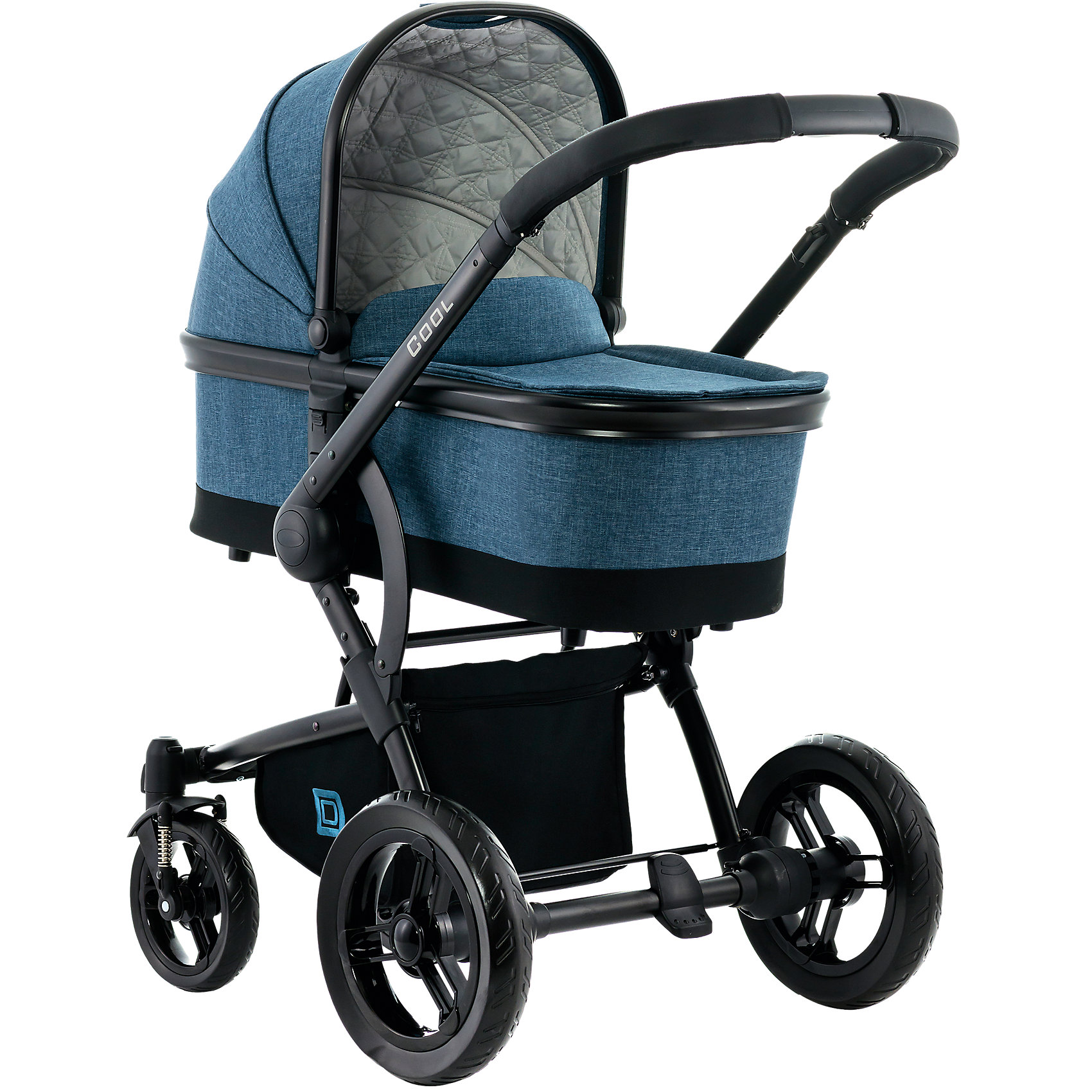 Коляска 2 в 1 Moon Cool, Blue Melange Коляска 2 в 1 Moon Cool, Blue MelangeКоляски 2 в 1<br>Характеристики коляски 2в1 Moon Cool<br><br>Люлька:<br><br>• люлька оснащена ручкой для переноски;<br>• капюшон полностью опускается;<br>• имеется мягкий матрасик;<br>• ножки в основании люльки;<br>• накидка на люльку защищает малыша;<br>• люлька легко устанавливается на шасси коляски;<br>• материал люльки: пластик, полиэстер, обивка – хлопок.<br><br>Прогулочный блок:<br><br>• реверсивный прогулочный блок: лицом к маме, лицом к окружающему миру;<br>• регулируемый угол наклона спинки, горизонтальное положение, спальное место, угол наклона 175 градусов;<br>• рычаг регулировки находится сверху на капюшоне;<br>• регулируемая подножка: 2 положения;<br>• 5-ти точечные ремни безопасности с мягкими накладками;<br>• защитный бампер можно отвести в сторону или снять совсем;<br>• имеется тканевый разделитель для ножек, крепится к бамперу;<br>• капюшон с дополнительной секцией - сетчатая вентилируемая вставка;<br>• в комплекте анатомический вкладыш и дождевик;<br>• материал: пластик, полиэстер.<br><br>Рама коляски:<br><br>• ручка коляски регулируется по высоте;<br>• передняя ось уже, чем задняя ось;<br>• передние поворотные колеса можно зафиксировать для прямолинейной езды;<br>• колеса съемные;<br>• амортизация;<br>• ножной стояночный тормоз;<br>• тканевая корзина для покупок;<br>• шасси складывается без прогулочного блока;<br>• тип складывания: книжка;<br>• автоматически фиксируется в сложенном виде;<br>• на шасси коляски можно установить автокресло - адаптеры в комплекте;<br>• материал рамы: алюминий, материал колес: EVA, вспененный каучук.<br><br>Размеры:<br><br>• размер коляски: 101х63х110 см;<br>• размер коляски в сложенном виде: 95х63х56 см;<br>• внешний размер люльки: 81х39х24 см;<br>• внутренний размер люльки: 75х33х20 см;<br>• высота ручки: 97-105 см;<br>• диаметр колес: 20 см, 29 см;<br>• вес коляски с люлькой: 11,5 кг;<br>• вес в упаковке: 18,5 кг.<br><br>Коляску 2 в 1 Cool, Moon, Blue Melange можно купить в нашем интернет-магазине.<br><br>Ширина мм: 900<br>Глубина мм: 515<br>Высота мм: 350<br>Вес г: 19000<br>Цвет: морской меланж<br>Возраст от месяцев: 0<br>Возраст до месяцев: 36<br>Пол: Мужской<br>Возраст: Детский<br>SKU: 4813098